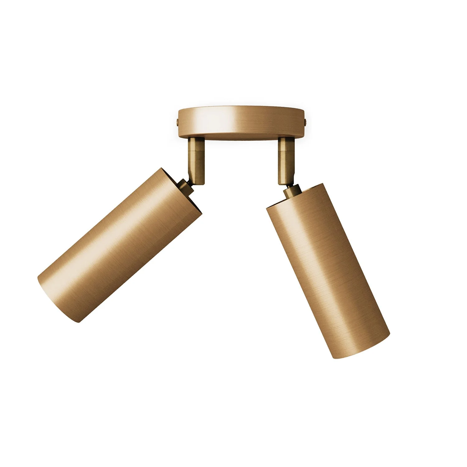 Leuchte mit 2 Spots, Tub-E14 Schirm und rundem Baldachin – Satiniertes Bronze