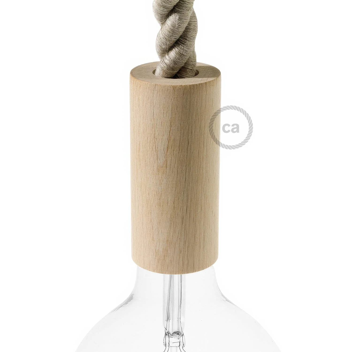 2XL Holzfassungsset E26 für Seilkabel – Neutral
