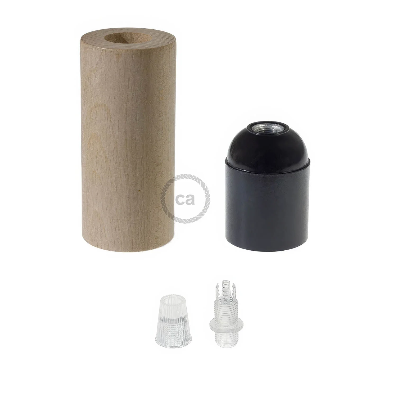 2XL Holzfassungsset E26 für Seilkabel – Neutral - Image 2