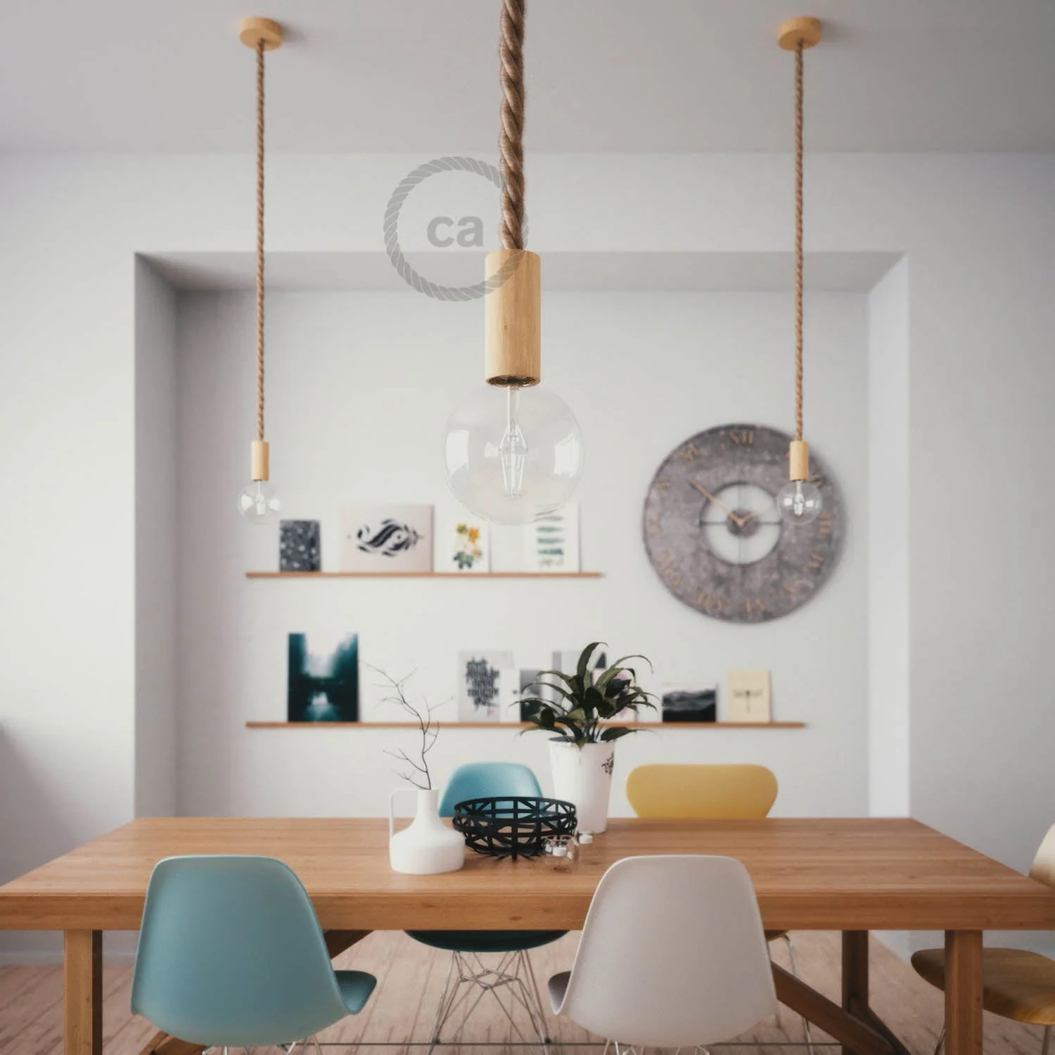 2XL Holzfassungsset E26 für Seilkabel – Neutral - Image 3