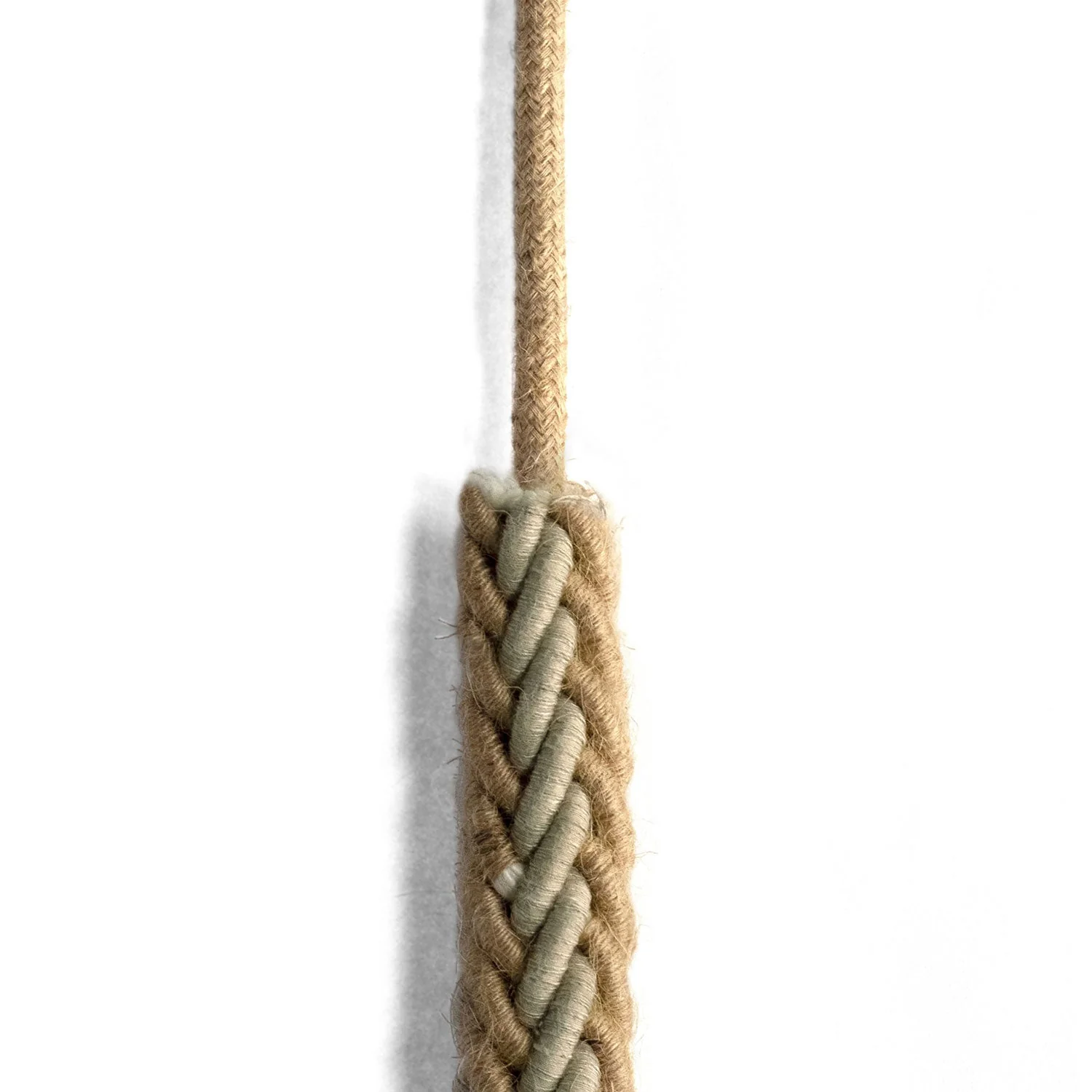 2XL Jutekabel und natürliches graues Leinen-Zwirnkabel, 2x0,75 Stromkabel. 24 mm Durchmesser - Image 3