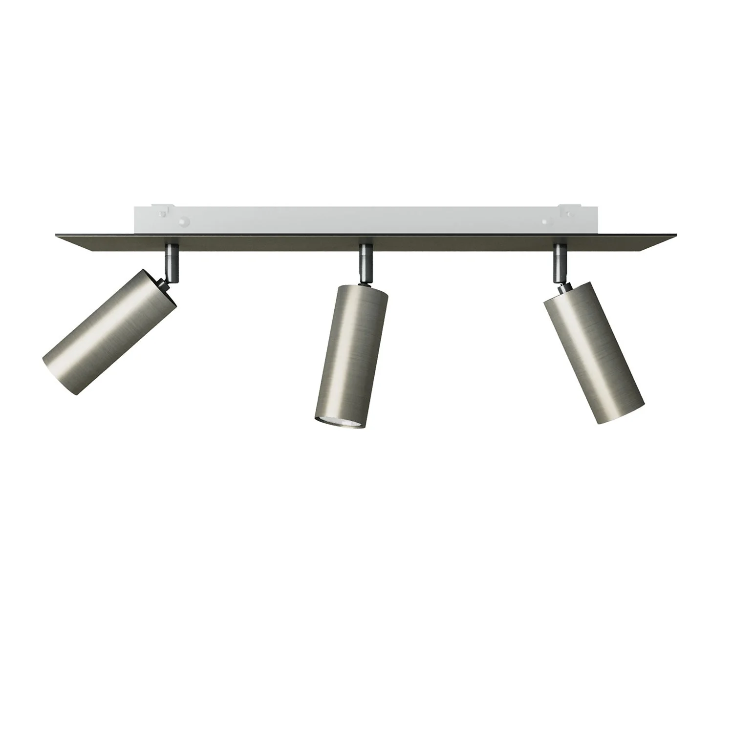 Dreistrahllampe mit Tub-E14-Lampenschirm und rechteckigem Rose-One XXL-Baldachin – Satiniert Titan