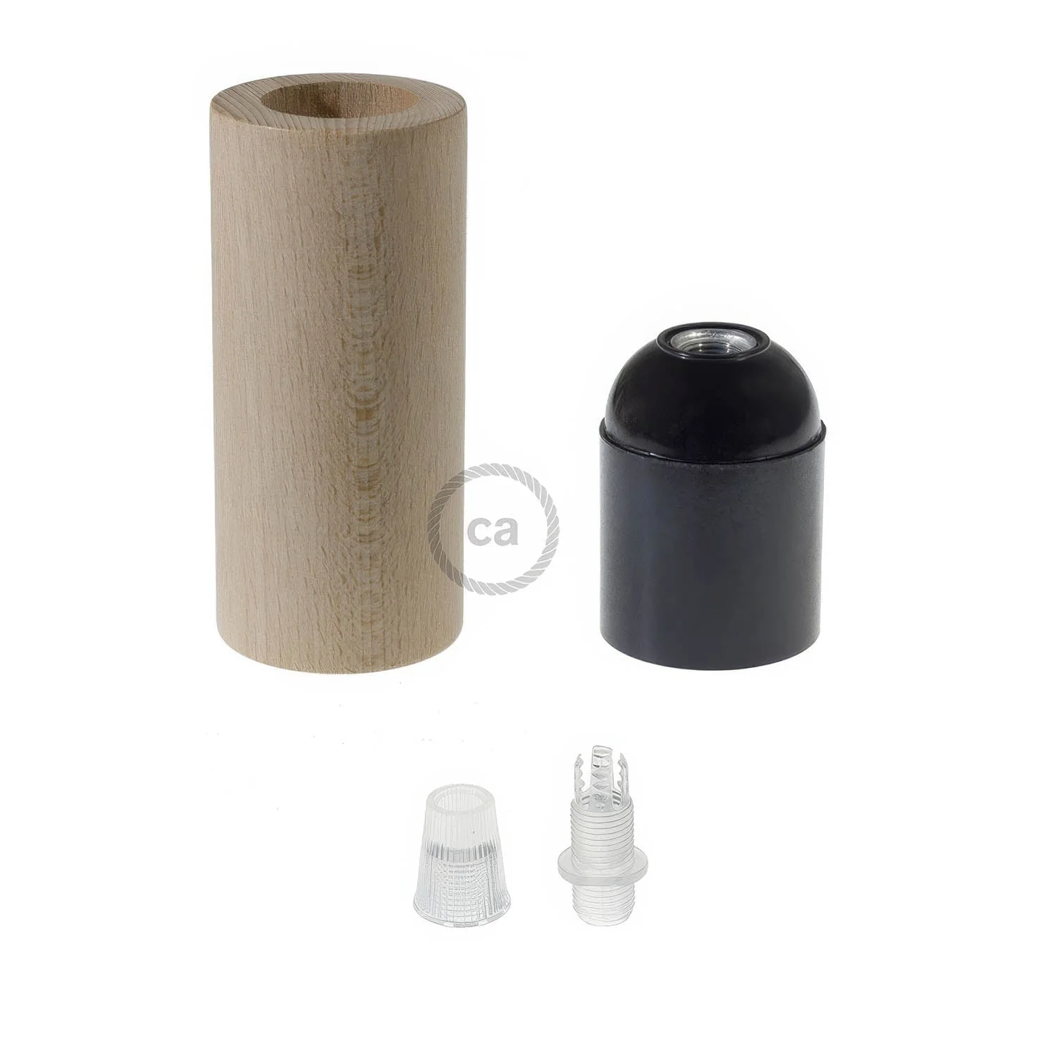 3XL E26 Lampenfassungskit aus Holz für Seilkabel – Neutral - Image 2