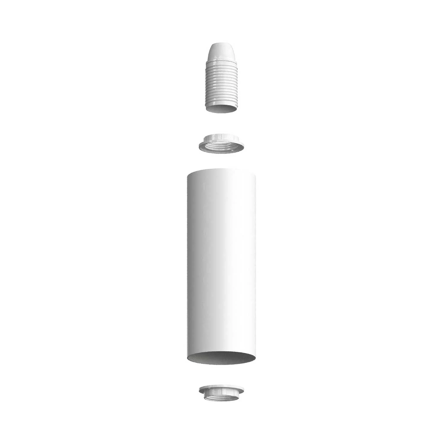 4-flammige Leuchte mit Tub-E14 Schirmen und Rose-One XXL Rund - Mattweiß - Image 4