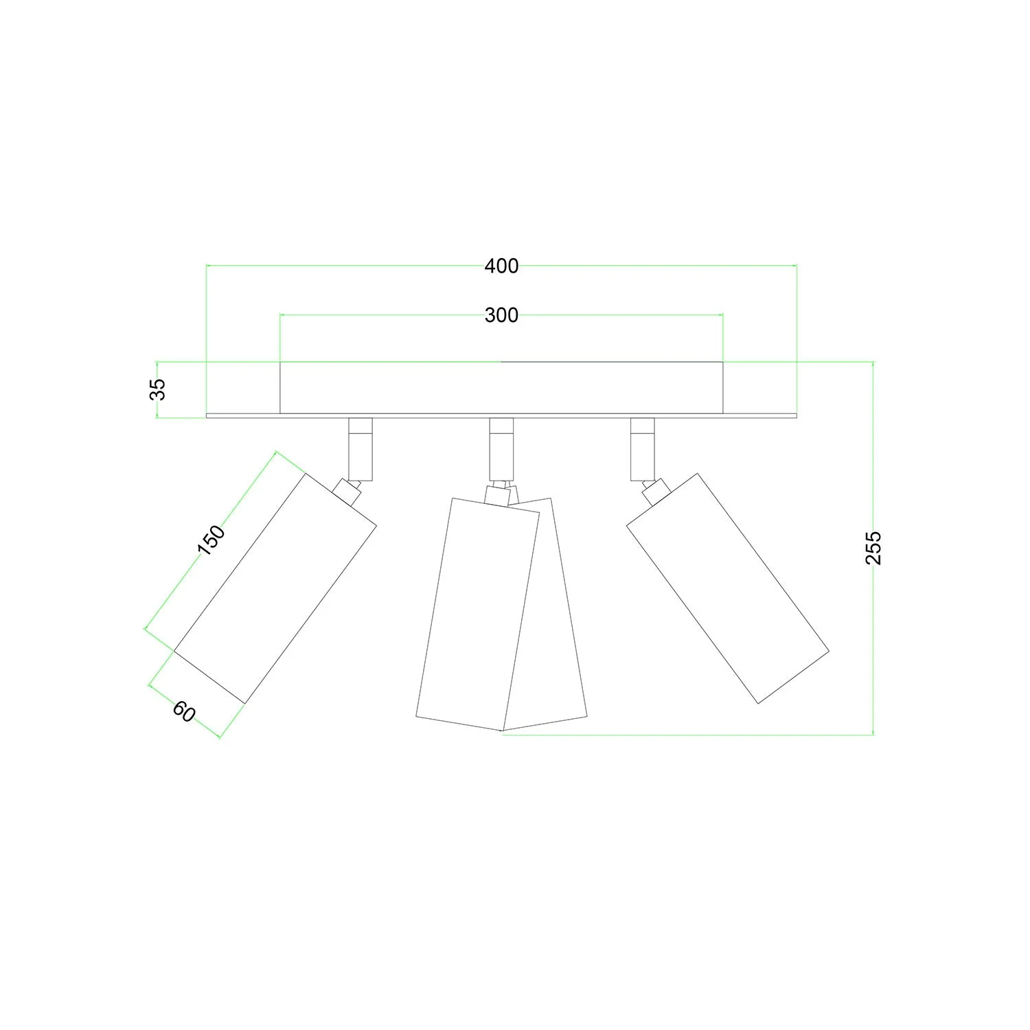4-flammige Leuchte mit Tub-E14 Schirmen und Rose-One XXL Rund - Mattweiß - Image 5