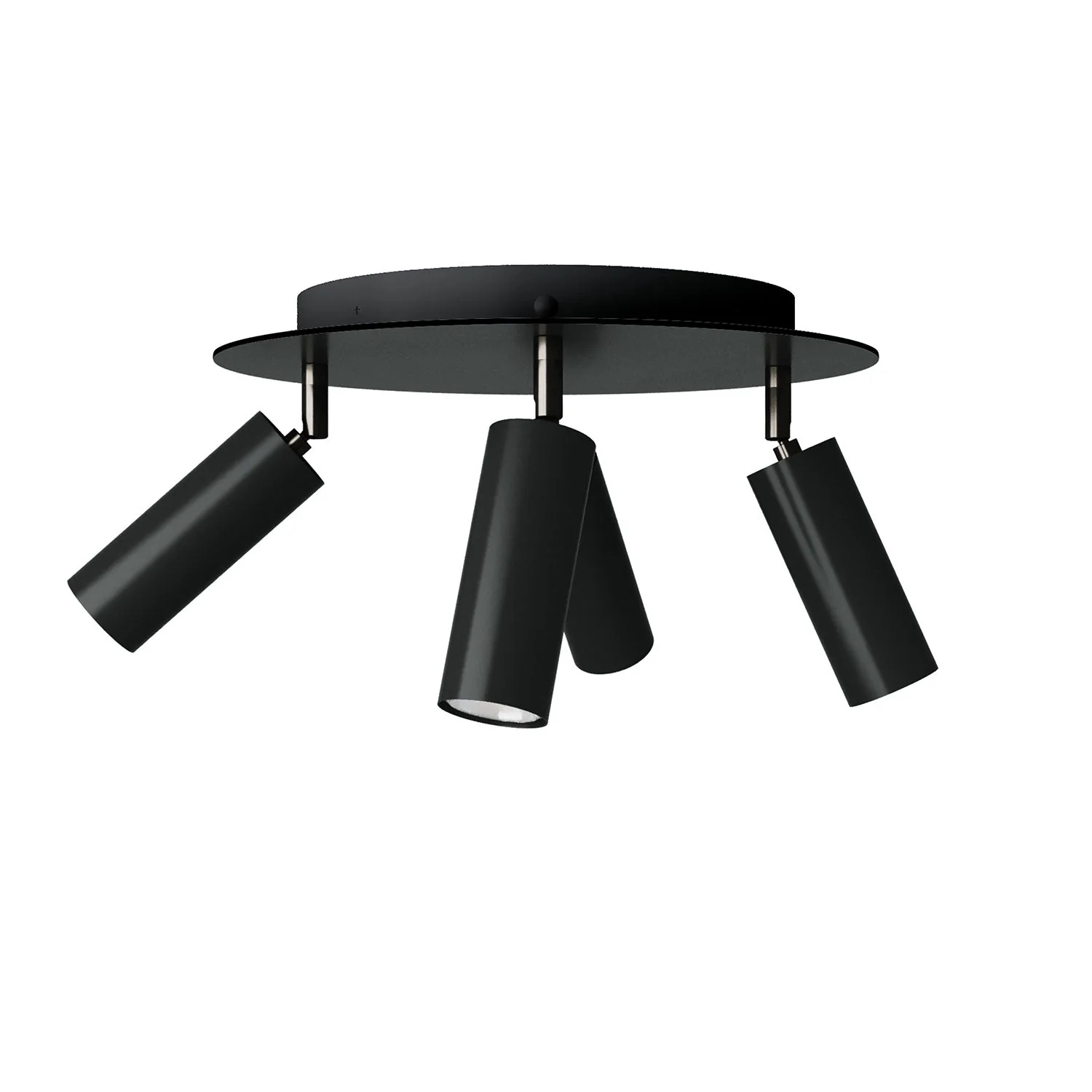 Lampe mit 4 Spots und Lampenschirm Tub-E14 sowie Rose-One XXL rund – Schwarz