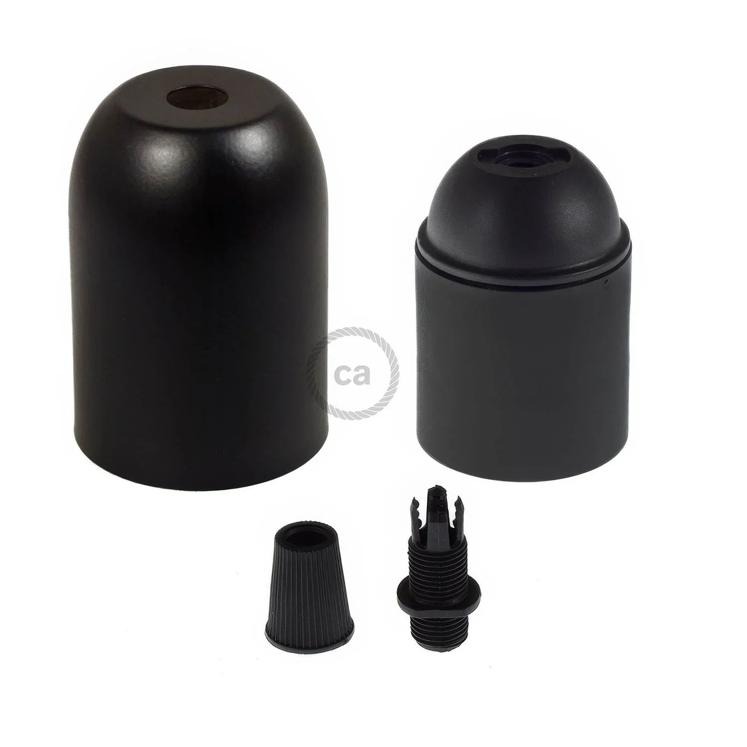 Metall-Lampenfassung E26 Rundkopf-Sets – Schwarz - Image 2