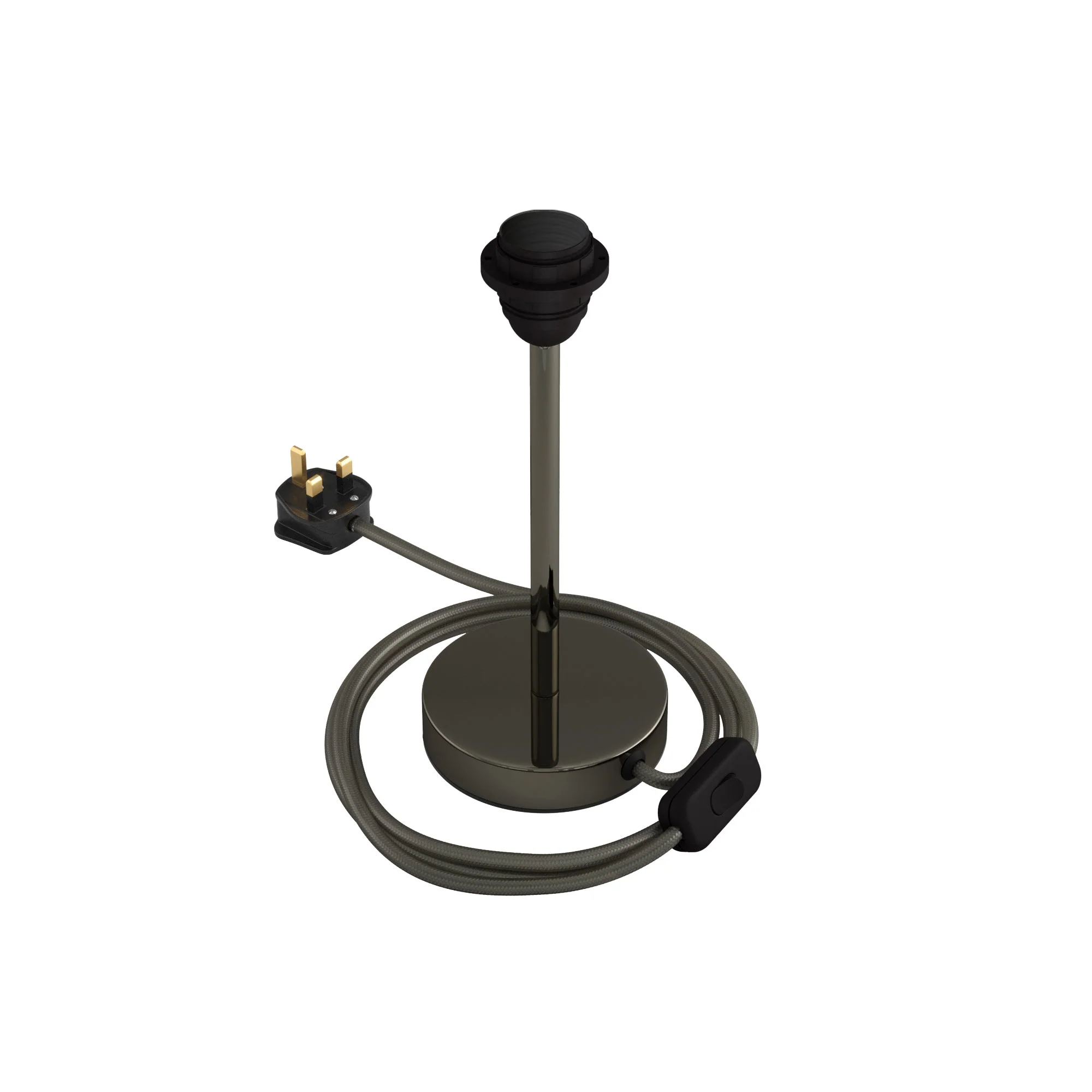 Alzaluce für Lampenschirm – Tischleuchte aus Metall mit UK-Stecker – Perlenschwarz - Image 7