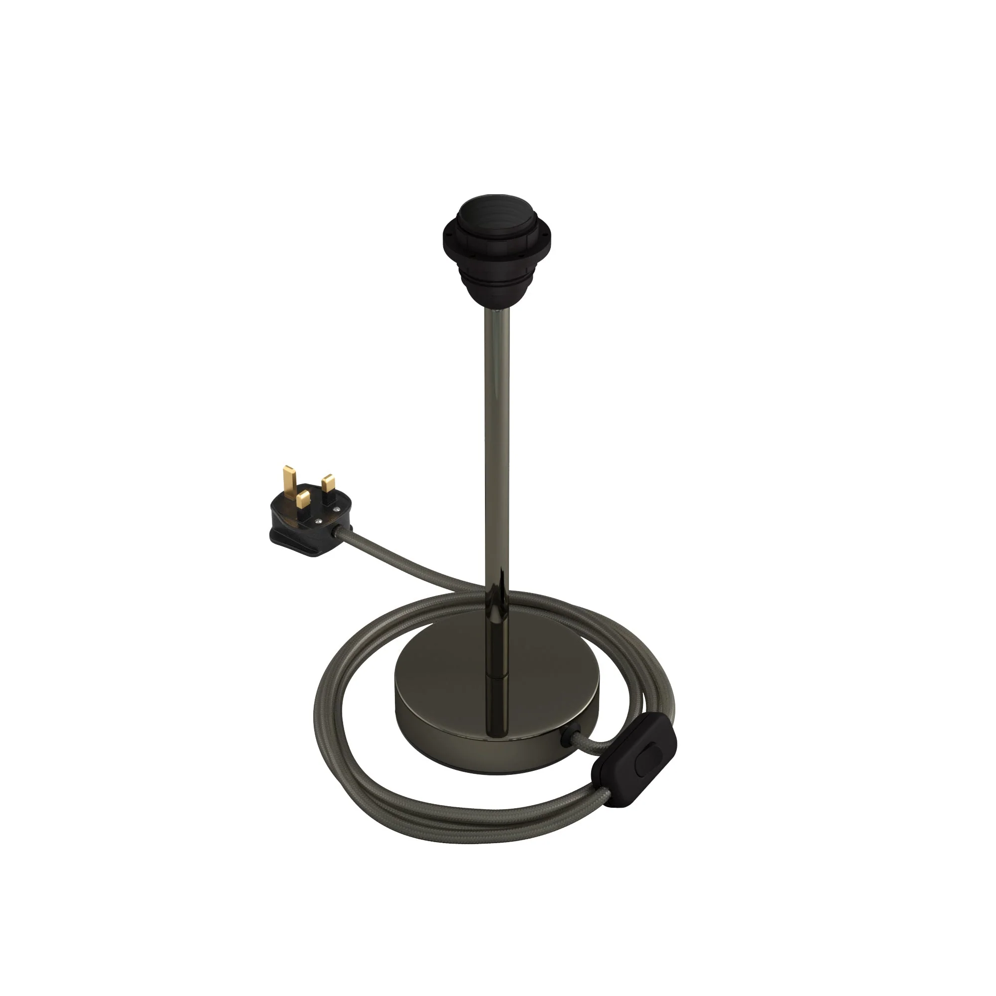Alzaluce für Lampenschirm – Tischleuchte aus Metall mit UK-Stecker – Perlenschwarz - Image 8