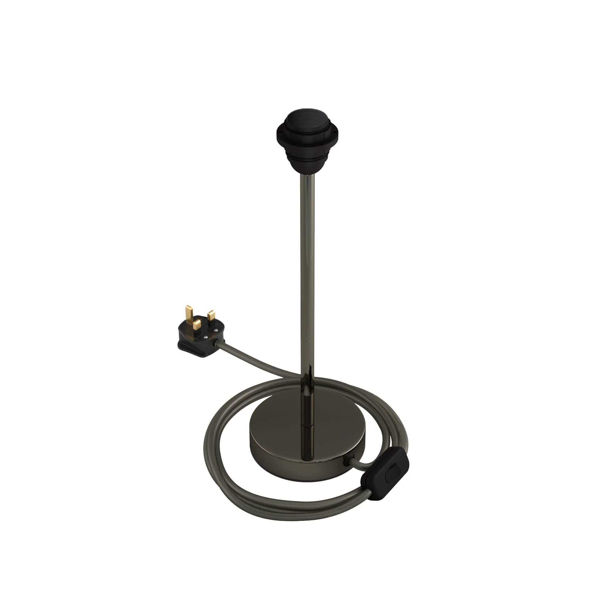 Alzaluce für Lampenschirm – Tischleuchte aus Metall mit UK-Stecker – Perlenschwarz - Image 9
