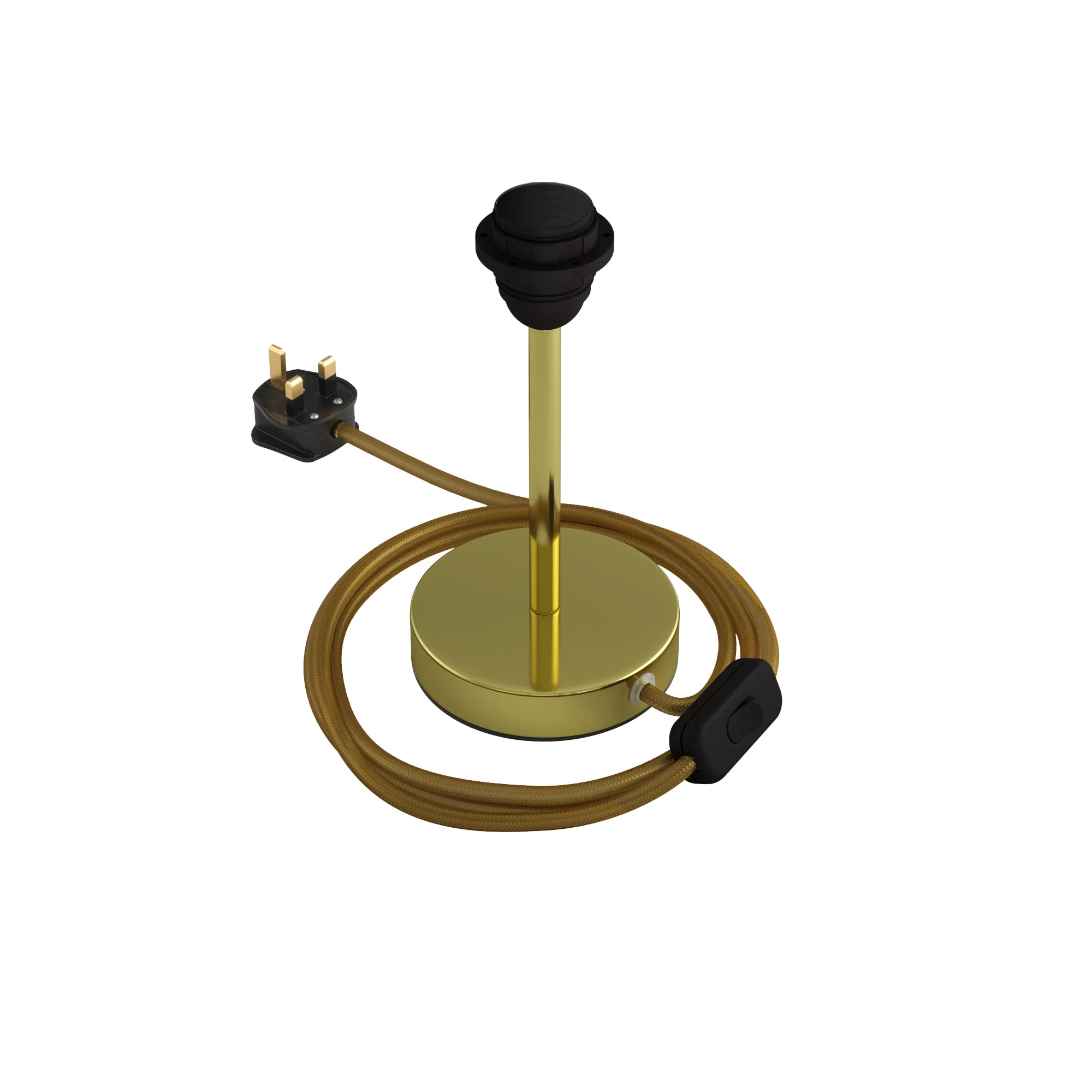 Lampensockelheber für Lampenschirm – Tischleuchte aus Metall mit UK-Stecker – Messing - Image 6