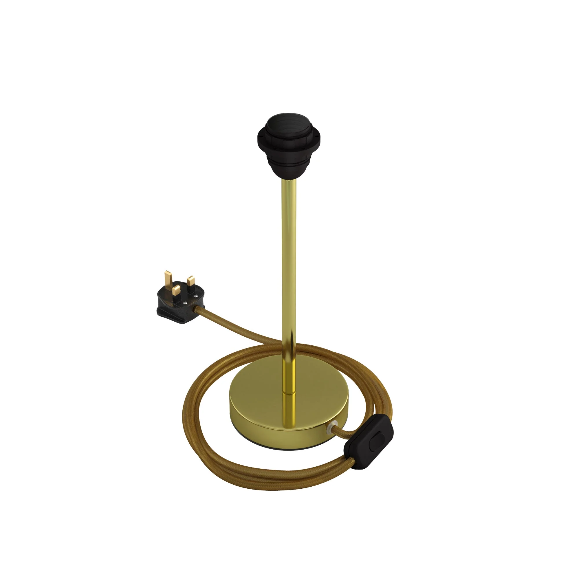 Lampensockelheber für Lampenschirm – Tischleuchte aus Metall mit UK-Stecker – Messing - Image 8