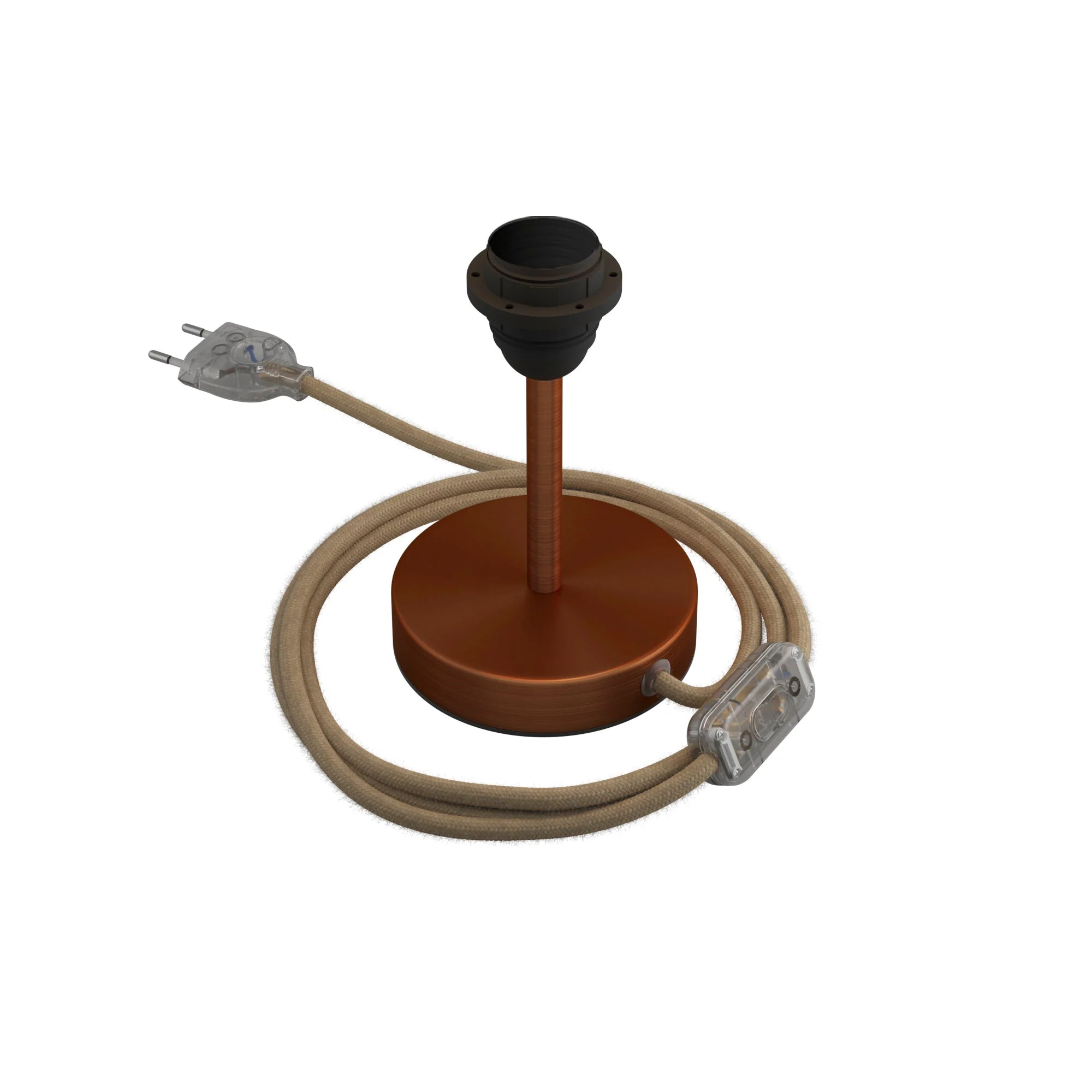 Lampenfuß für Lampenschirm – Tischleuchte aus Metall – Satiniertes Kupfer - Image 5