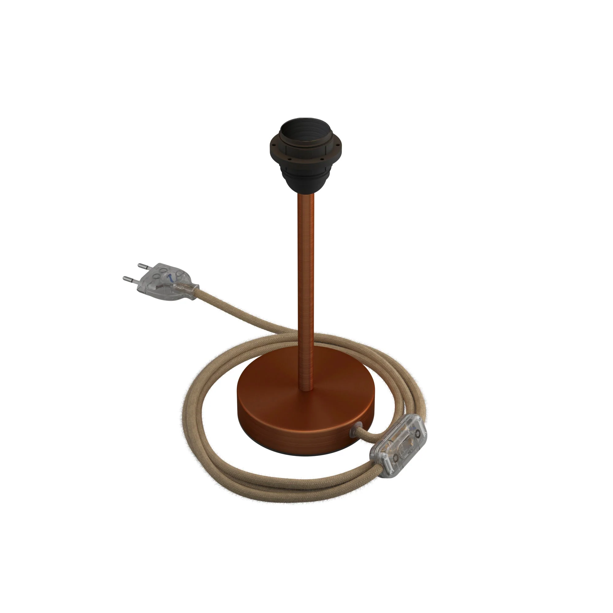 Lampenfuß für Lampenschirm – Tischleuchte aus Metall – Satiniertes Kupfer - Image 7