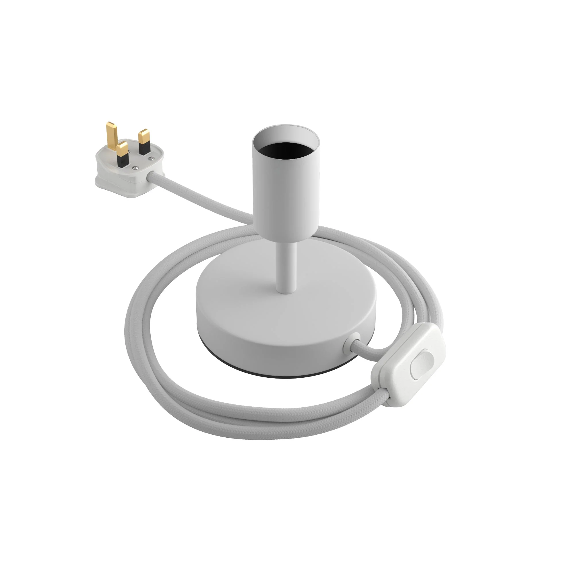 Alzaluce – Tischleuchte aus Metall mit UK-Stecker – Mattweiß