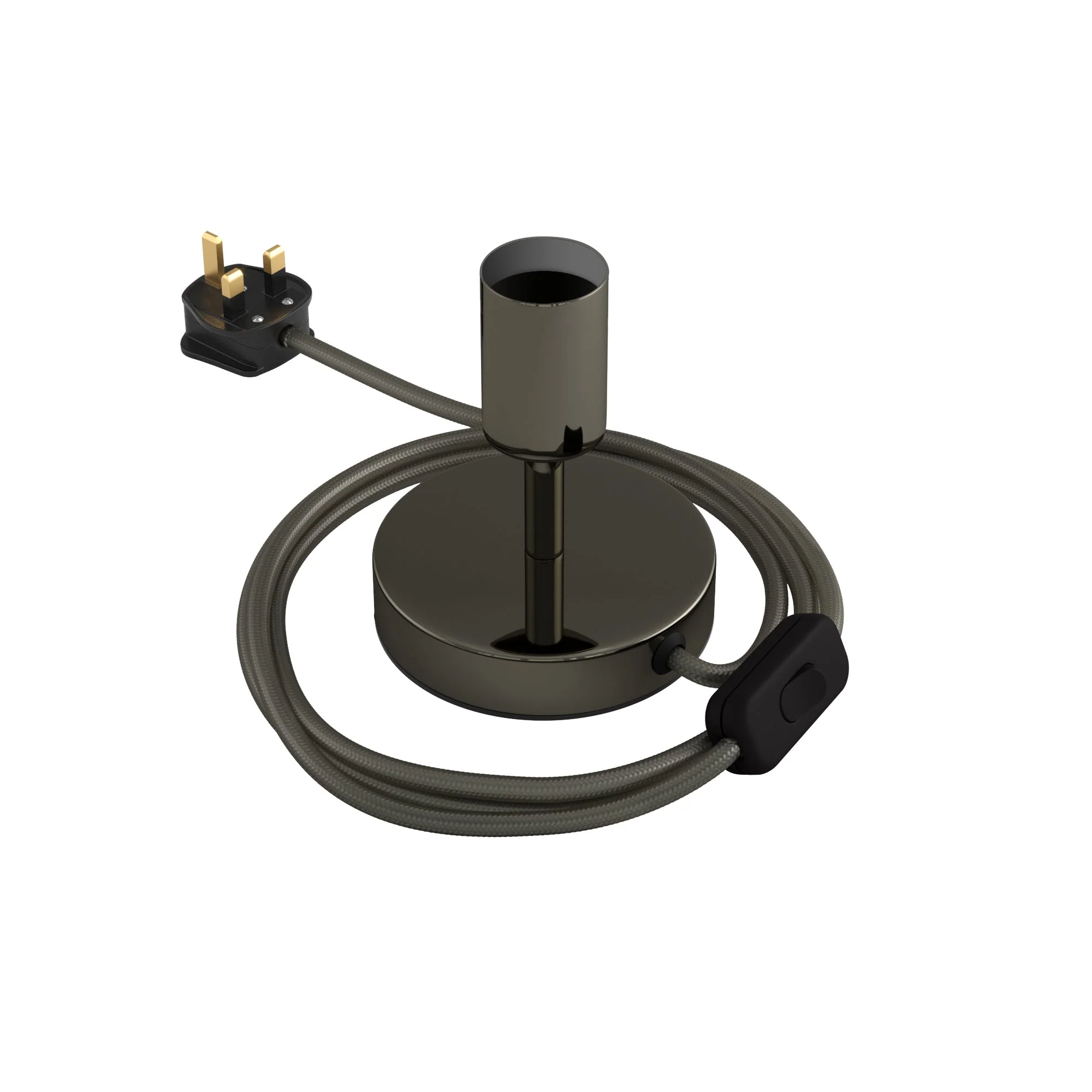 Alzaluce – Tischlampe aus Metall mit UK-Stecker – Perlenschwarz