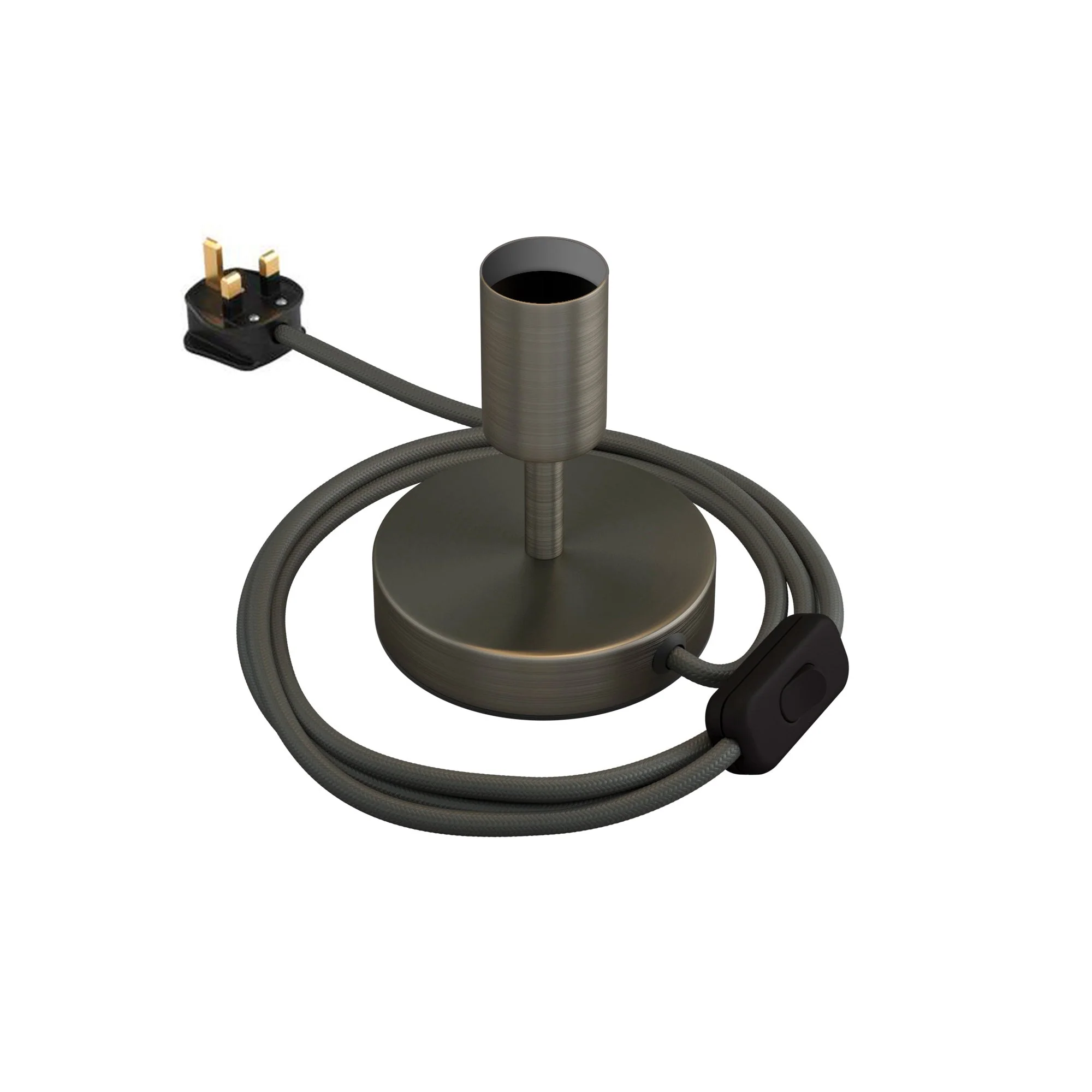 Alzaluce – Tischlampe aus Metall und UK-Stecker – Satin-Titan