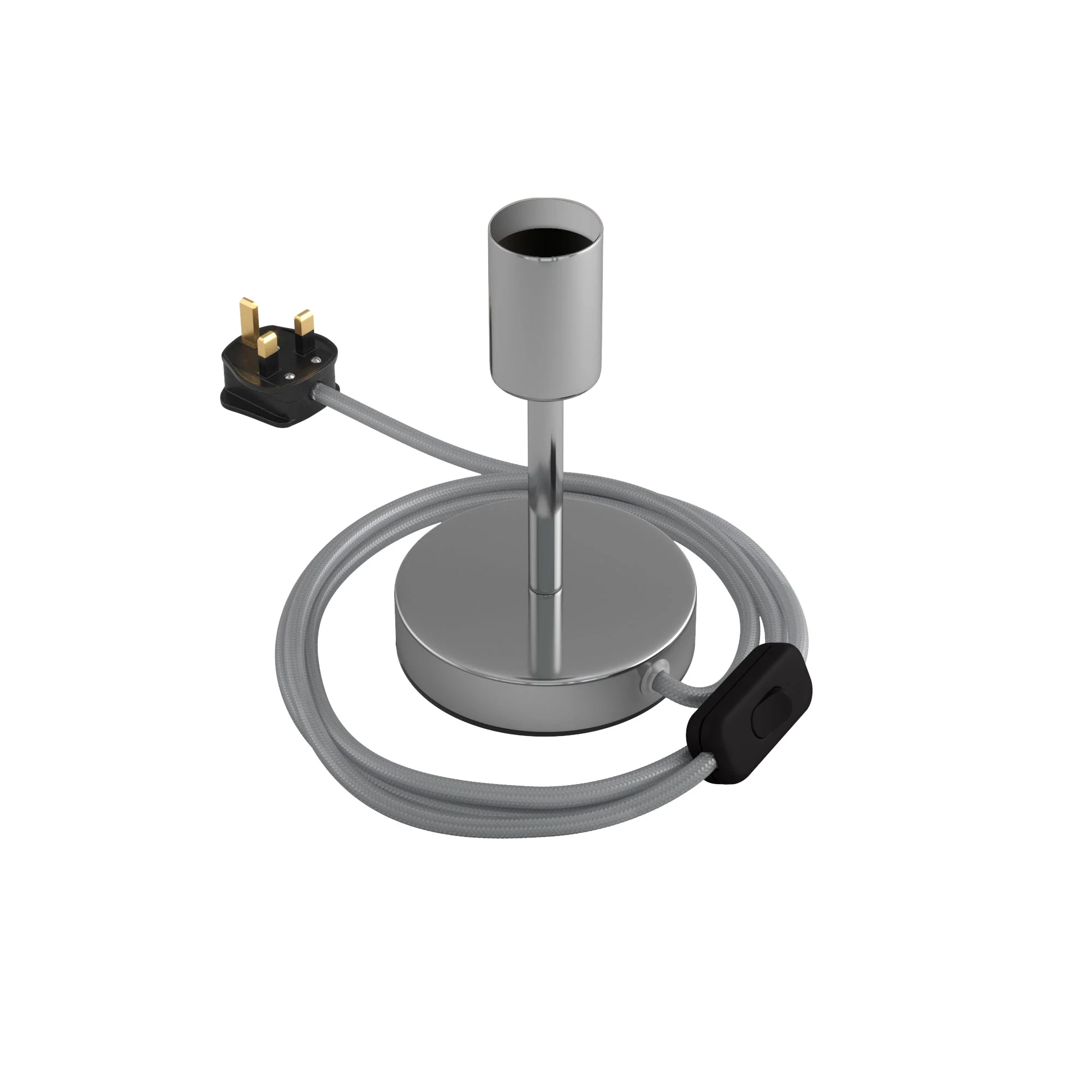 Alzaluce – Tischlampe aus Metall mit UK-Stecker – Chrom - Image 5