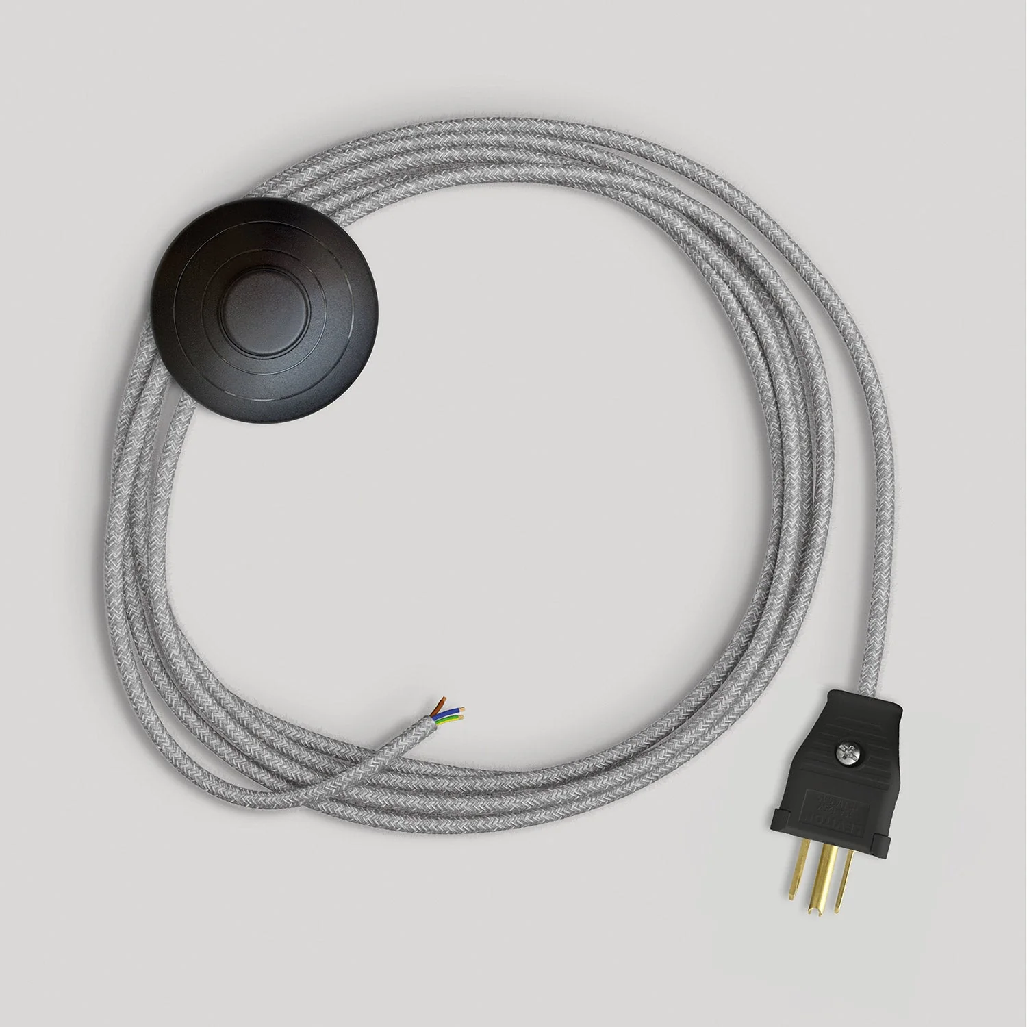 Anschlussset für Leuchten mit grauem Leinenkabel, 3 Meter - Image 4