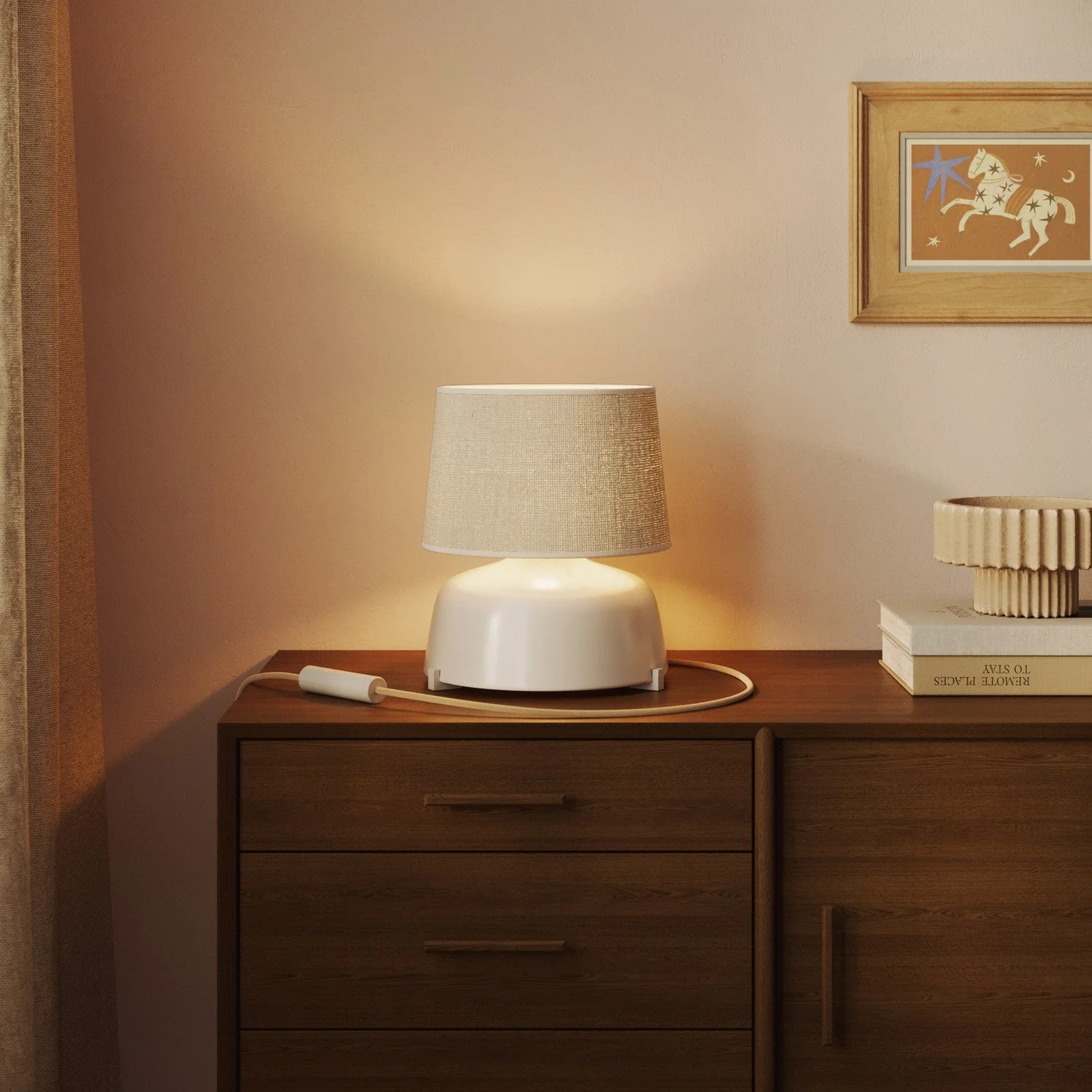 Athena Lampenschirm mit E27-Fassung für Tisch- oder Stehlampe – Made in Italy – Helle Jute - Image 2