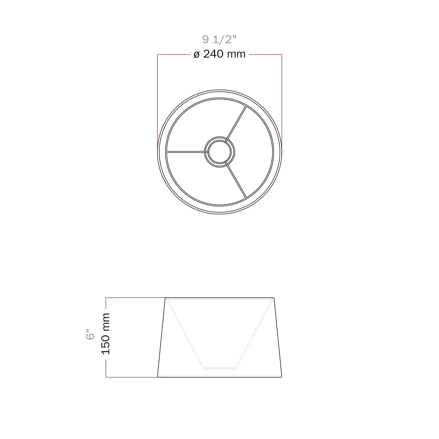 Athena Schirm mit E27-Fassung für Tisch- oder Stehlampe – Made in Italy – Arenal Bordeaux - Image 6