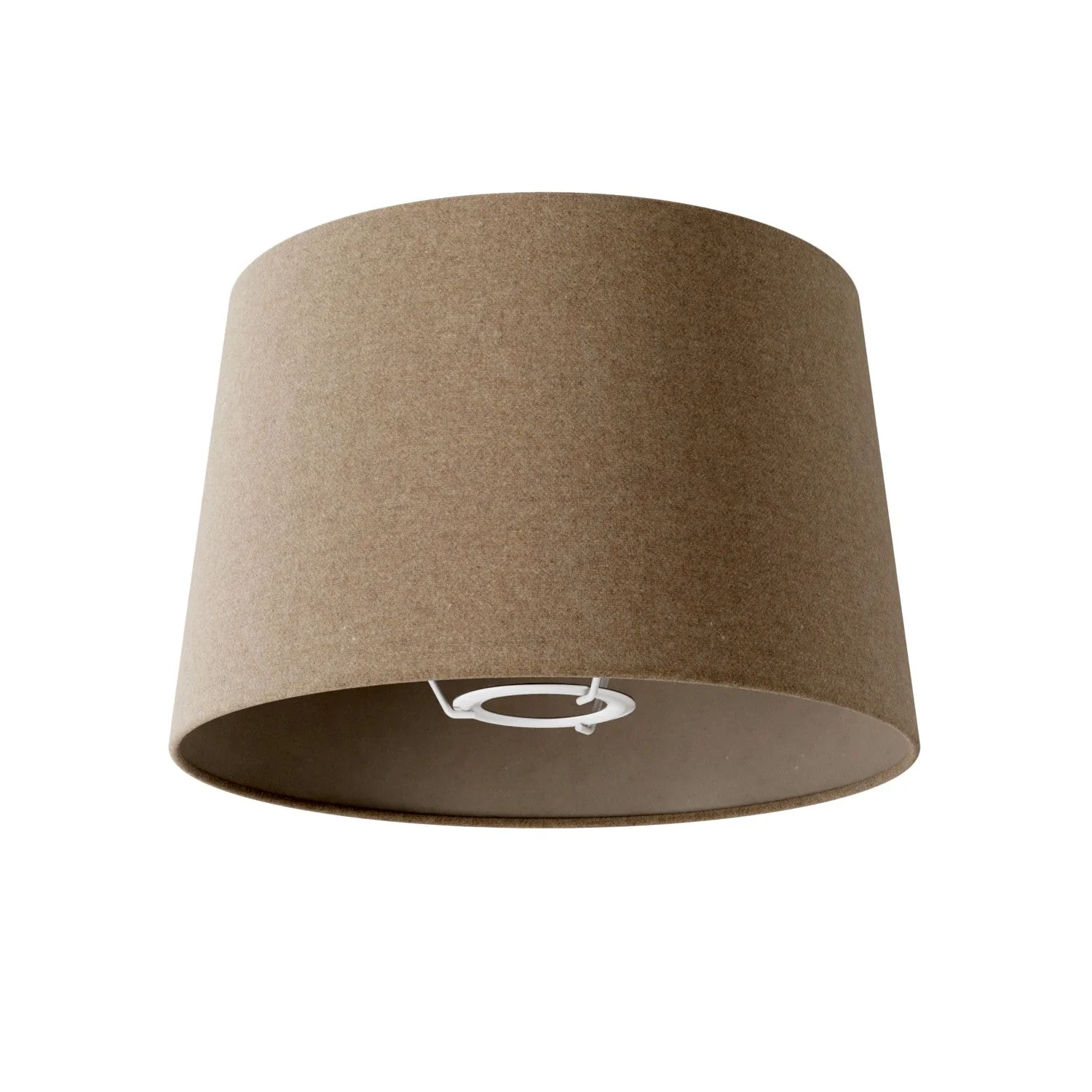Athena Lampenschirm mit E27-Fassung für Tisch- oder Stehleuchte - Made in Italy - Braun Schurwolle
