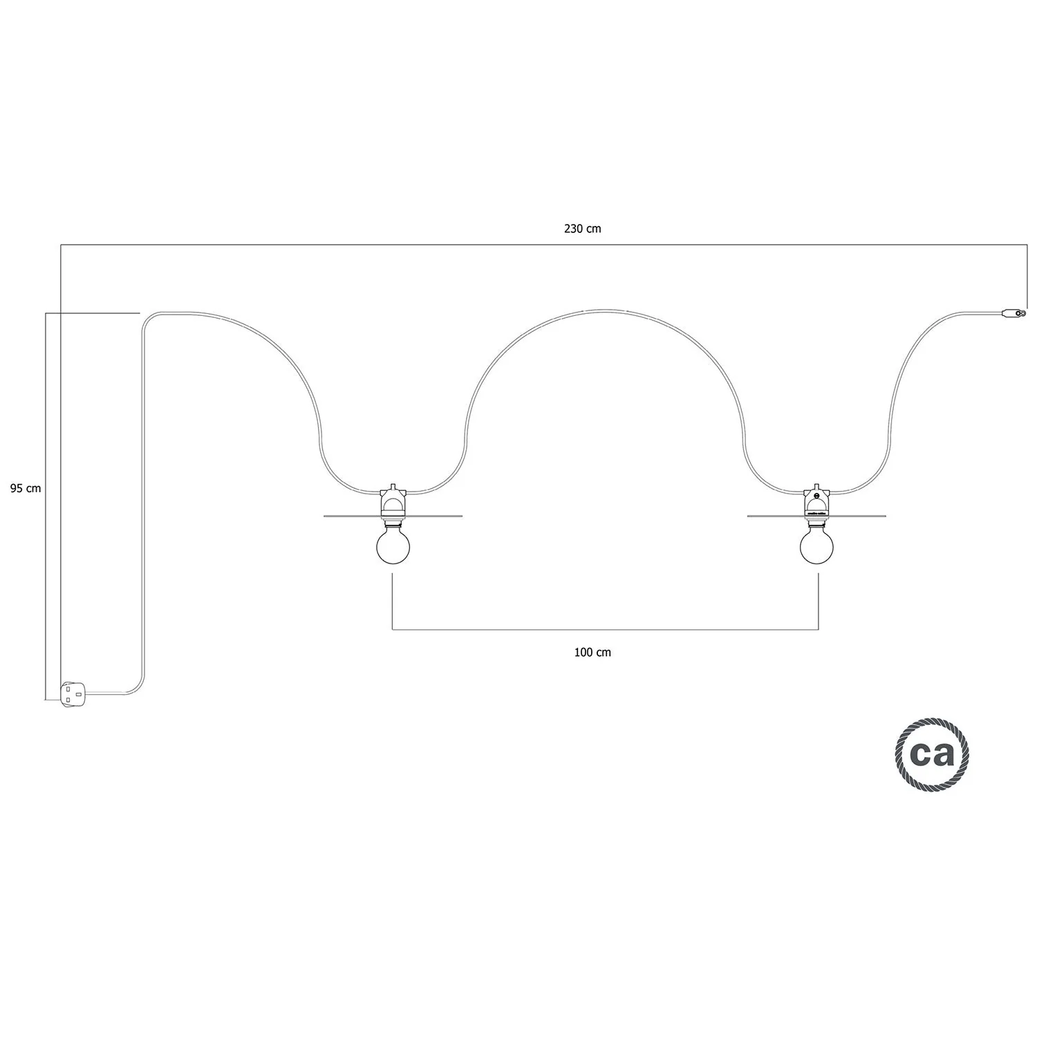 Modulair-Lichterkette für den Außenbereich IP65, tragbar mit 2 Lampenschirmen und UK-Stecker – Weiß - Image 5