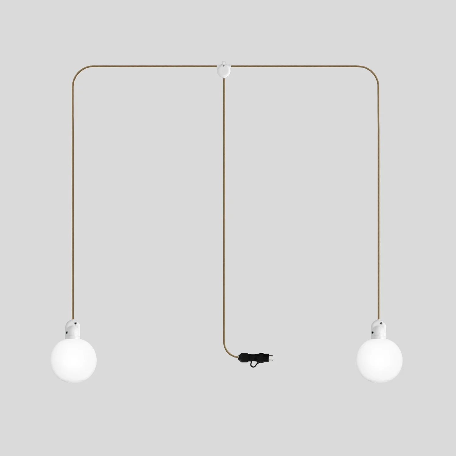 Modulair Outdoor Plug-in-Leuchte IP65 mit 2-fachem Abgang und unzerbrechlichen Unbreak-a-Ball-Lampenschirmen sowie Kabel SN06