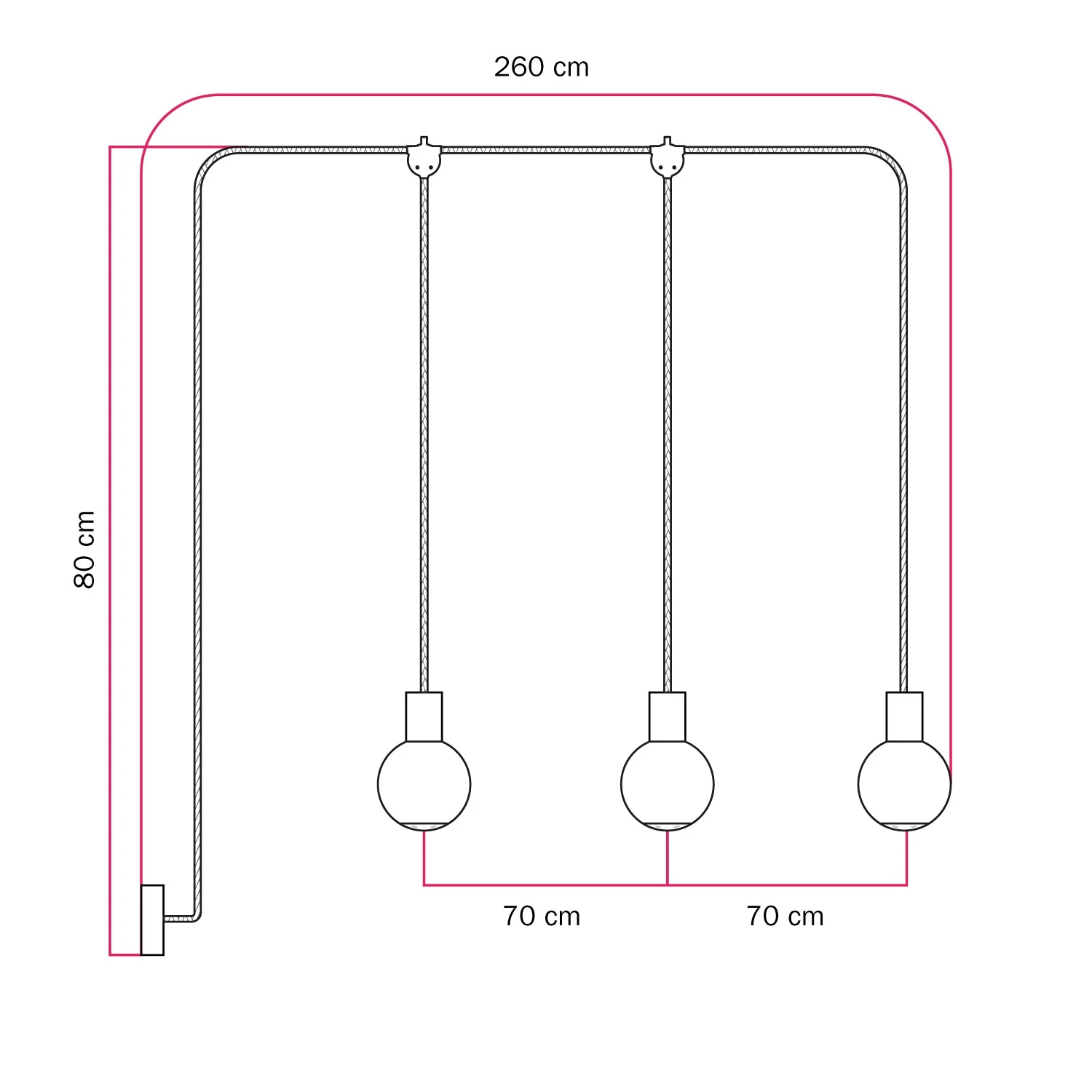 Modulair-Außenlampe IP65 mit 3 Abgängen und bruchfesten Unbreak-a-Ball-Lampenschirmen – Schwarz - Image 5