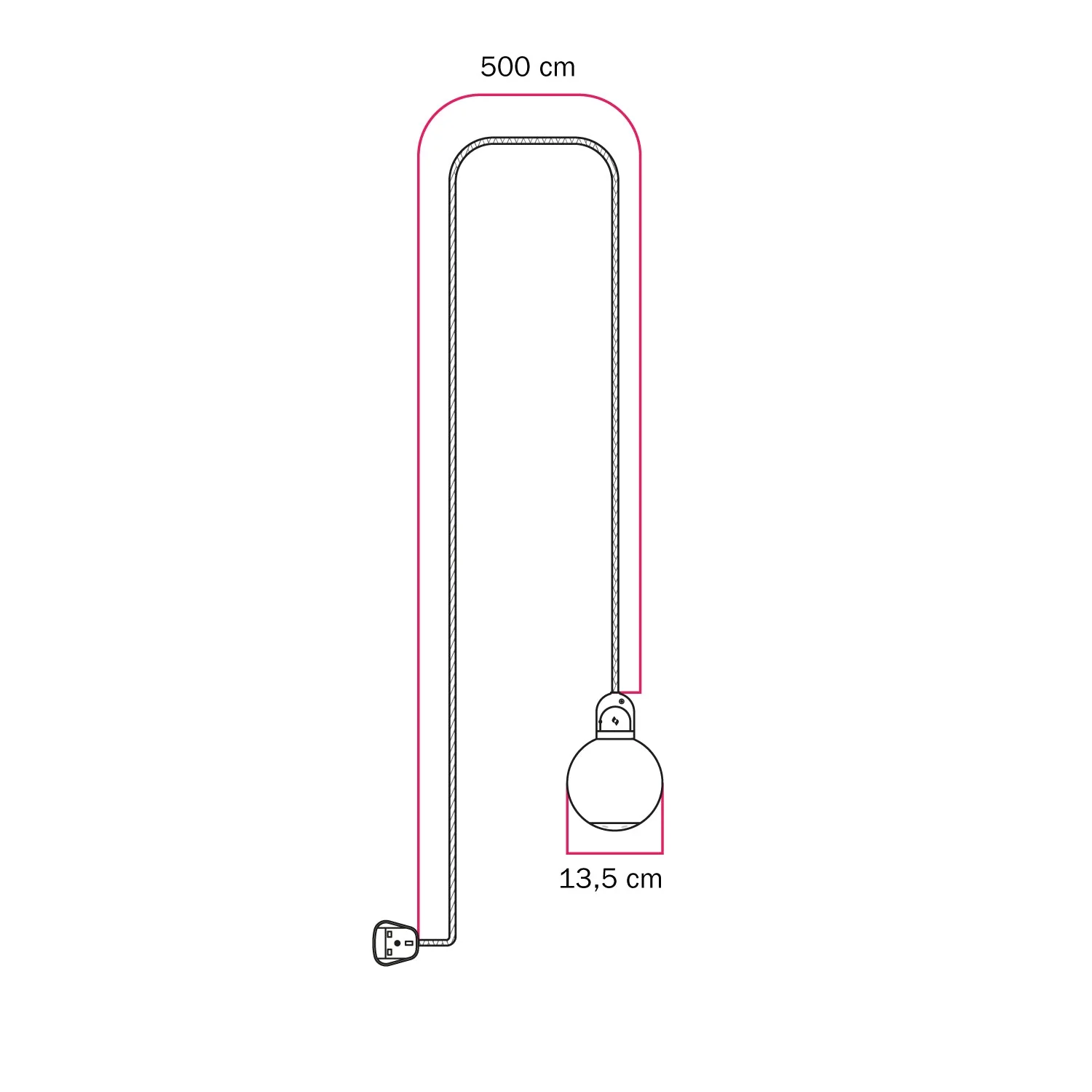 Außenlampe Modulair IP65 mit UK-Stecker, bruchsicherem Unbreak-a-Ball Schirm und SX08-Kabel - Image 5