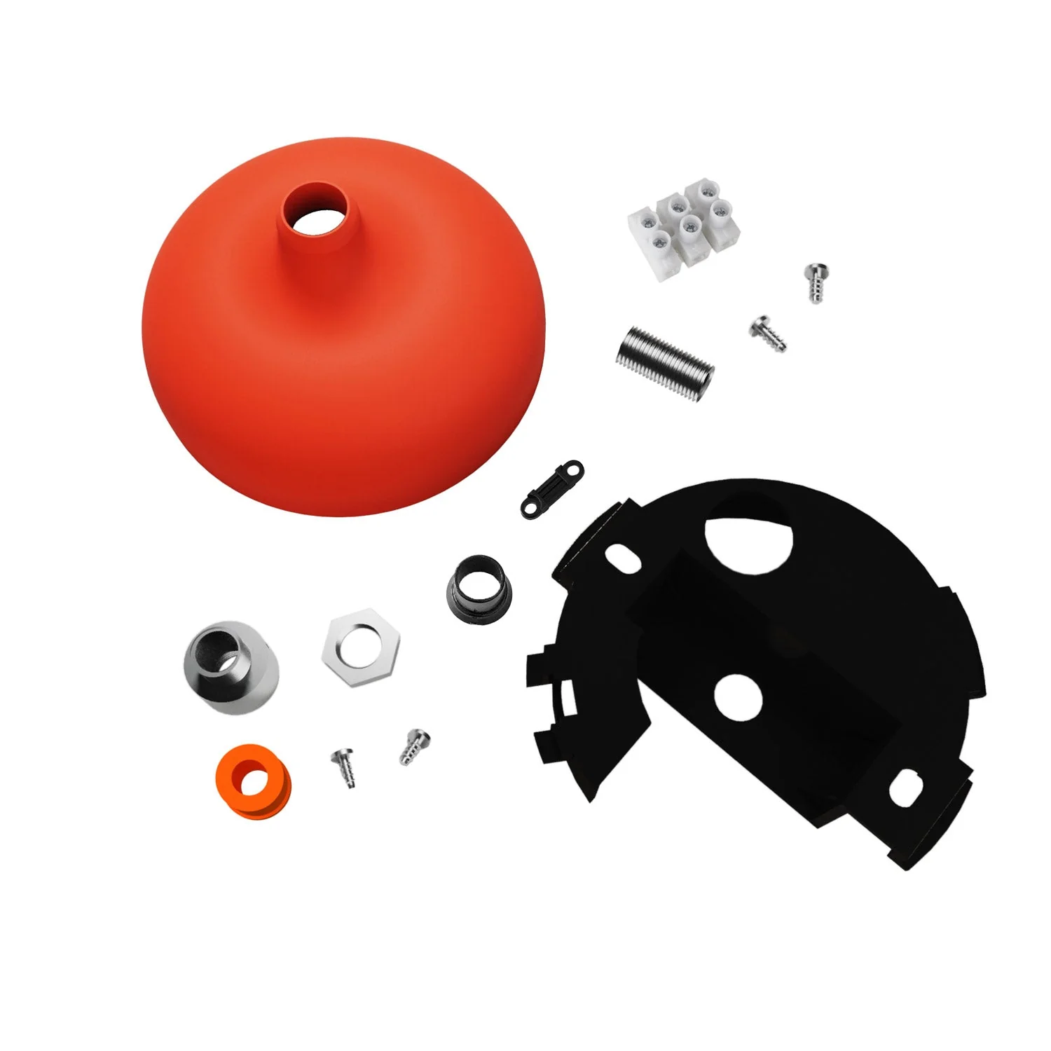 Silikon-Rosetten-Kit mit mittiger Bohrung und Vorbereitung für seitlichen Ausgang – Orange - Image 2