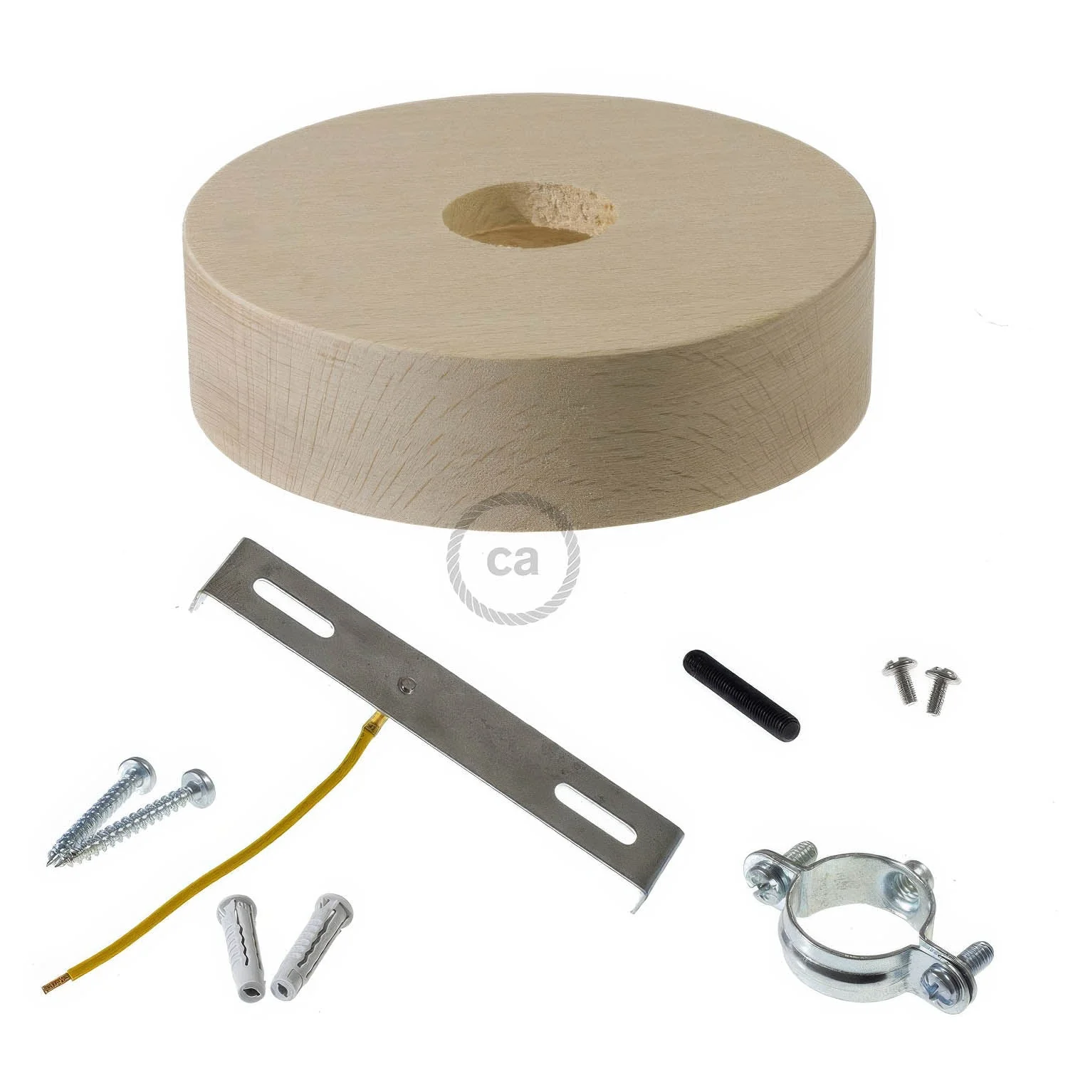 Holz-Lampenbaldachin-Set für 3XL-Kordel – Neutral - Image 2