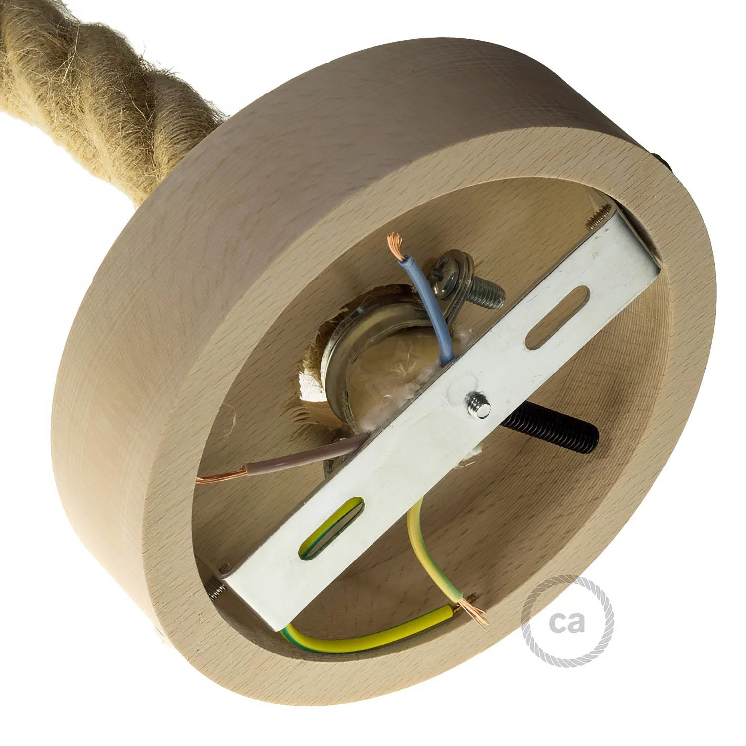 Holz-Lampenbaldachin-Set für 3XL-Kordel – Neutral - Image 3