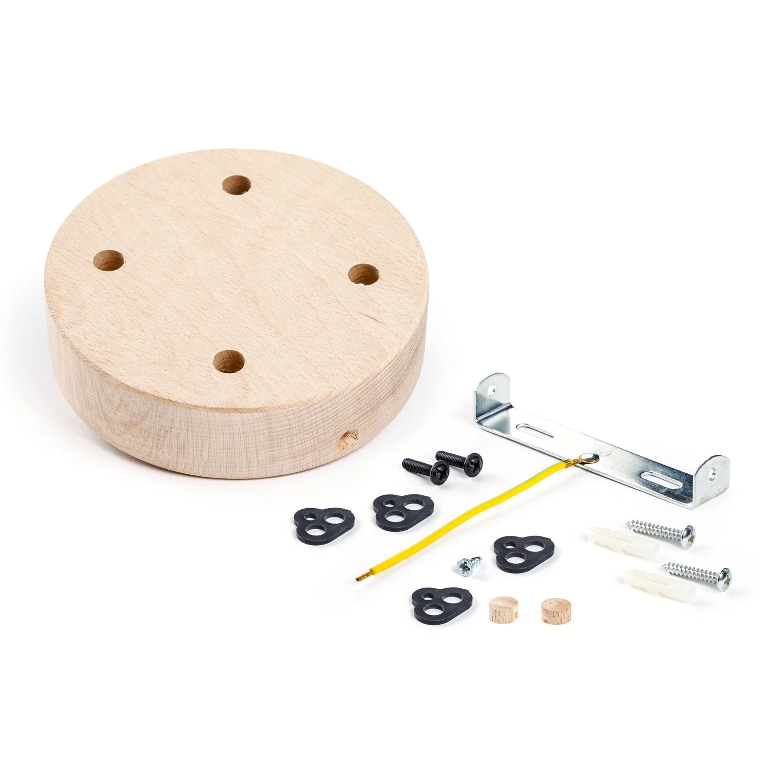 Zylinderförmiges Holzbaldachin-Kit mit 4 Löchern – Natur - Image 3