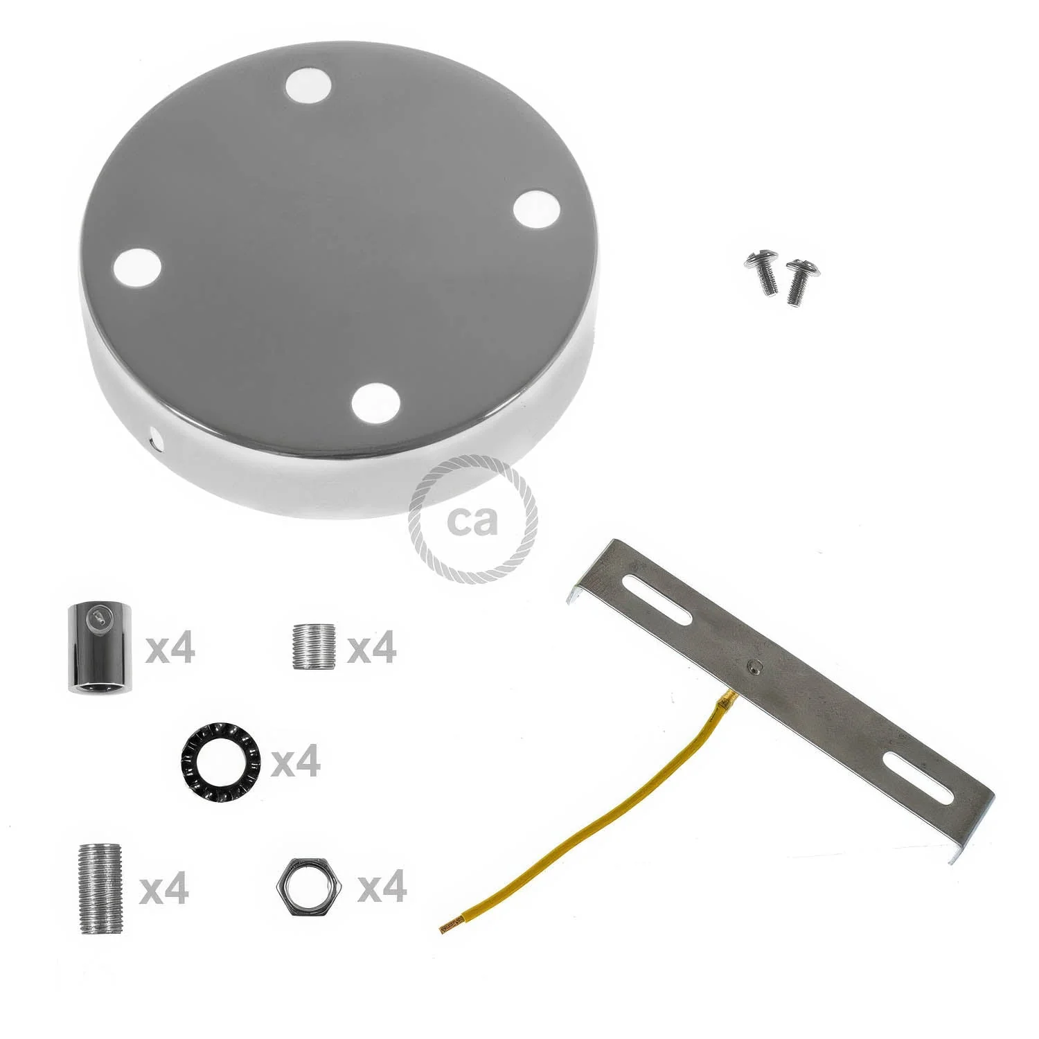 Zylindrisches Metall-Baldachin-Set mit 4 Bohrungen – Chrom - Image 8