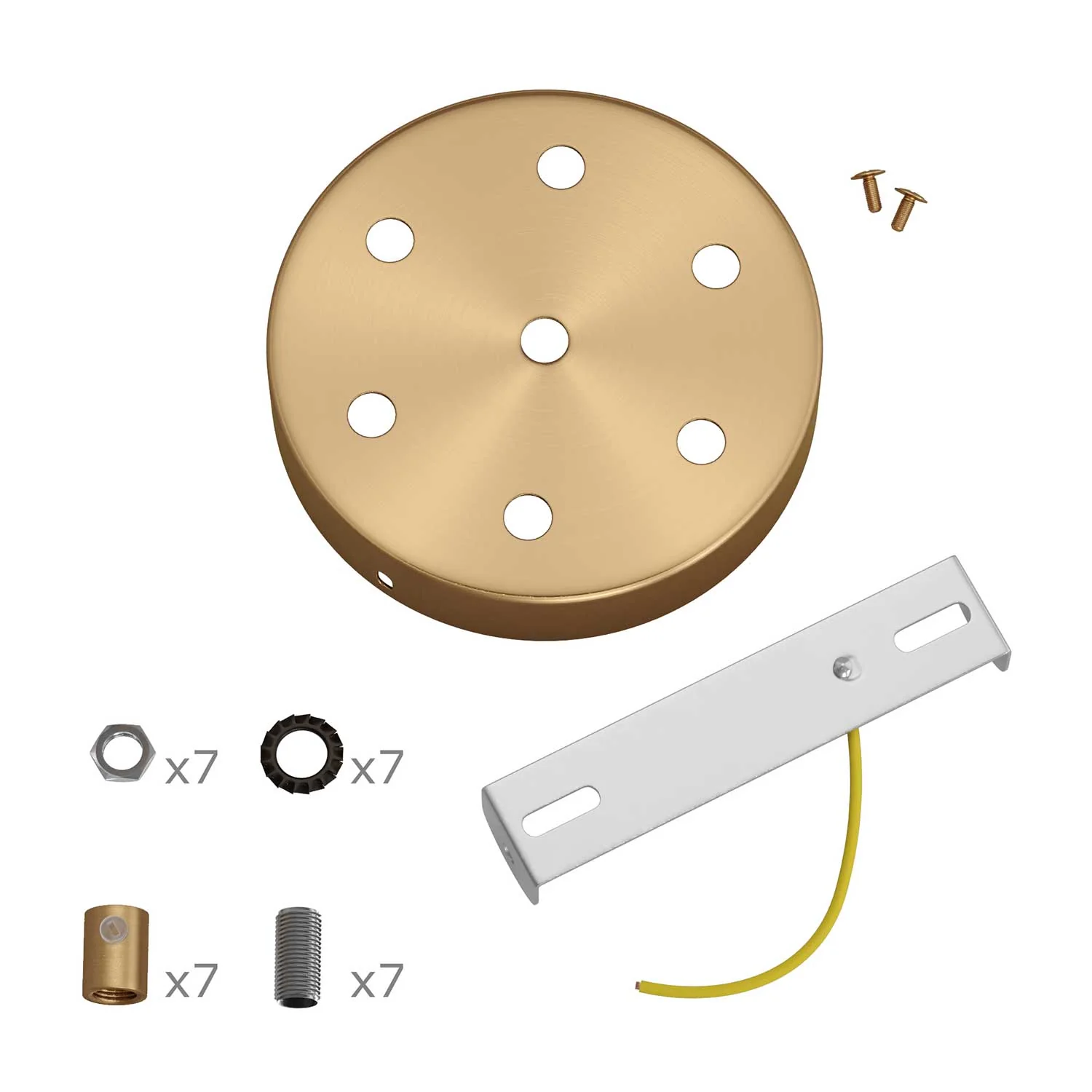 Kit zylindrischer Lampenbaldachin aus Metall mit 7 Löchern - Satinbronze - Image 8