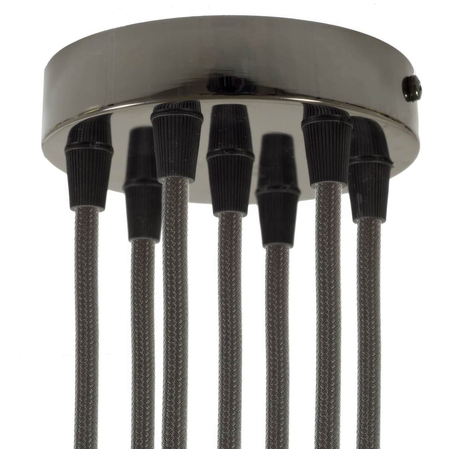 Zylindrisches Lampenbaldachin-Set aus Metall mit 7 Löchern – Perlschwarz
