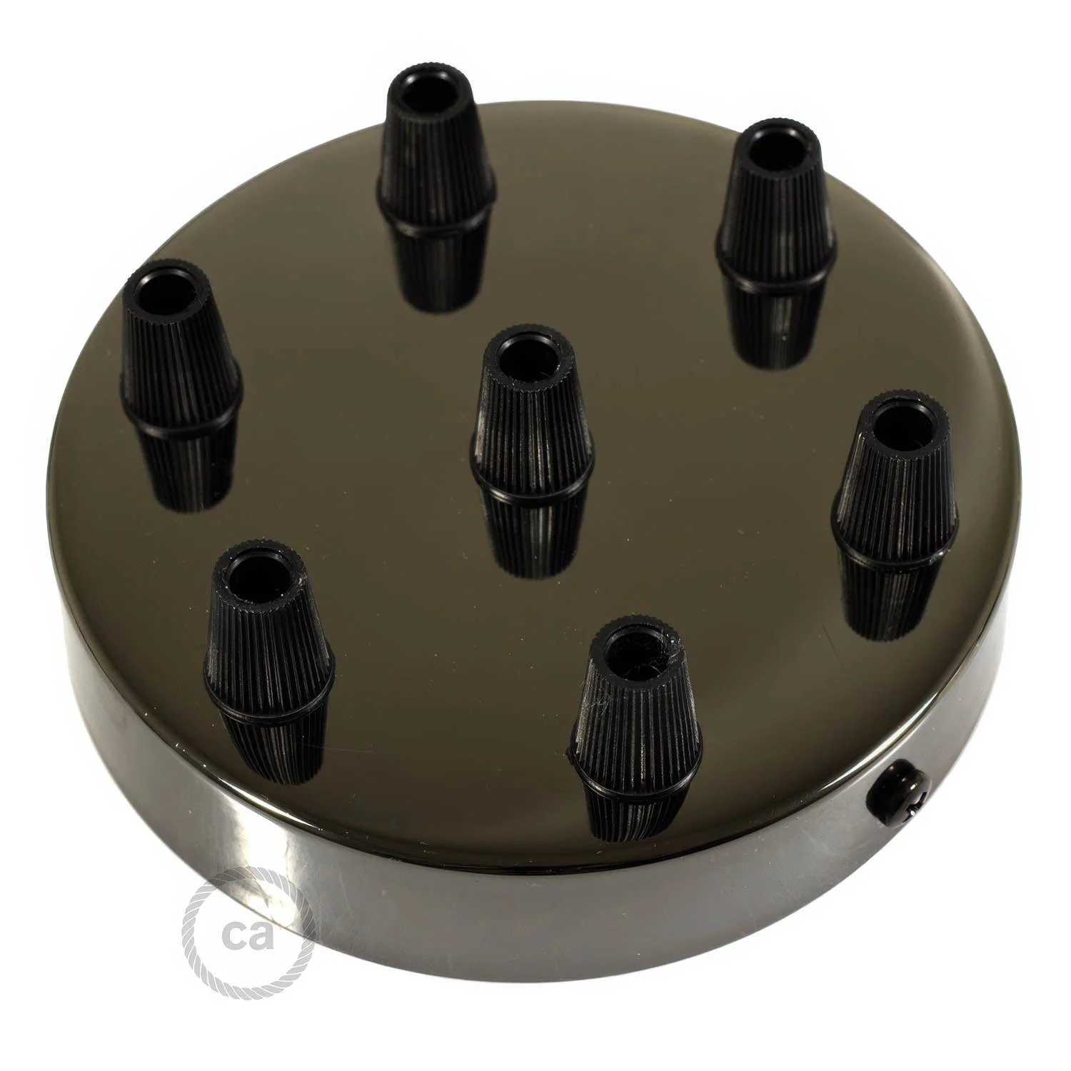 Zylindrisches Lampenbaldachin-Set aus Metall mit 7 Löchern – Perlschwarz - Image 2