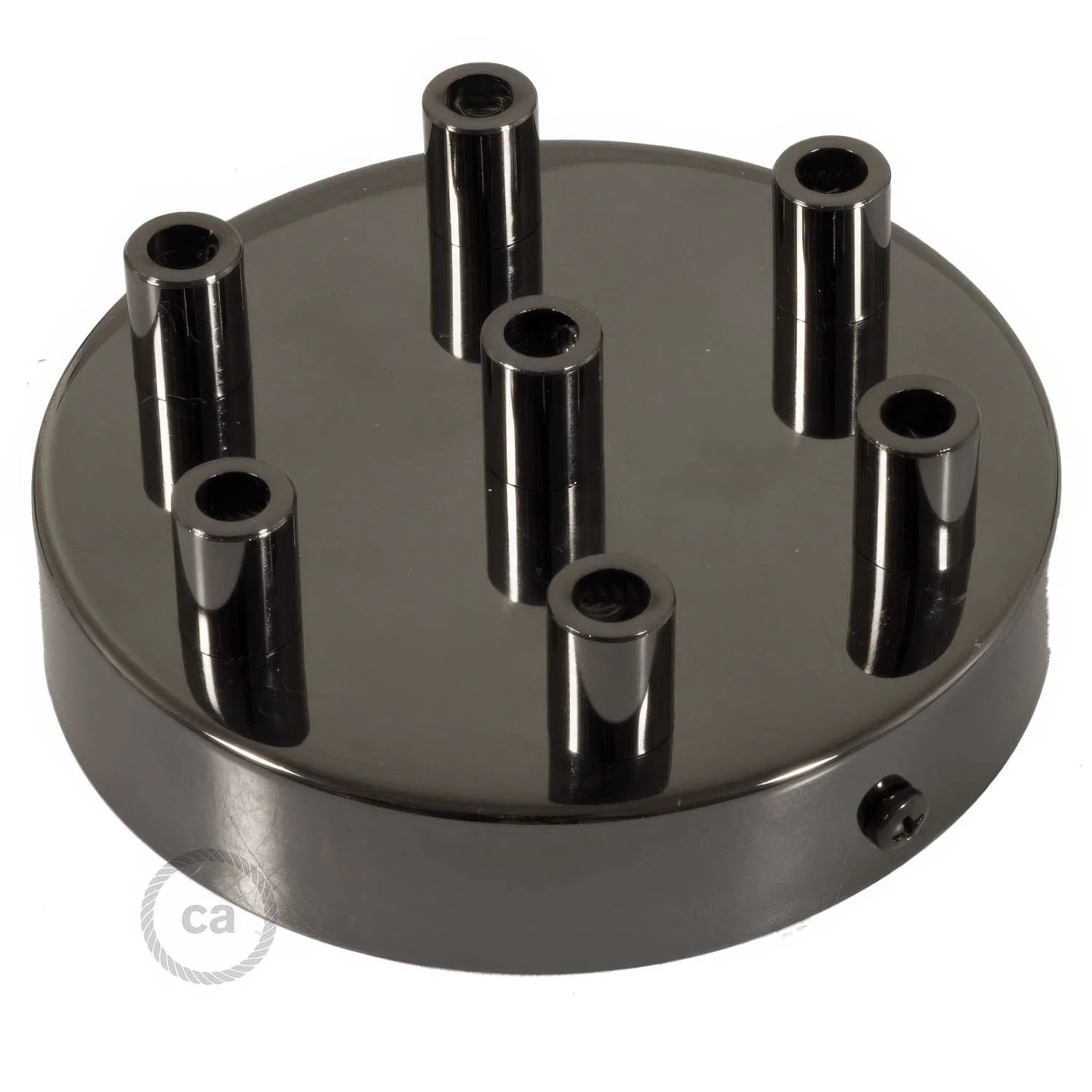 Zylindrisches Lampenbaldachin-Set aus Metall mit 7 Löchern – Perlschwarz - Image 7