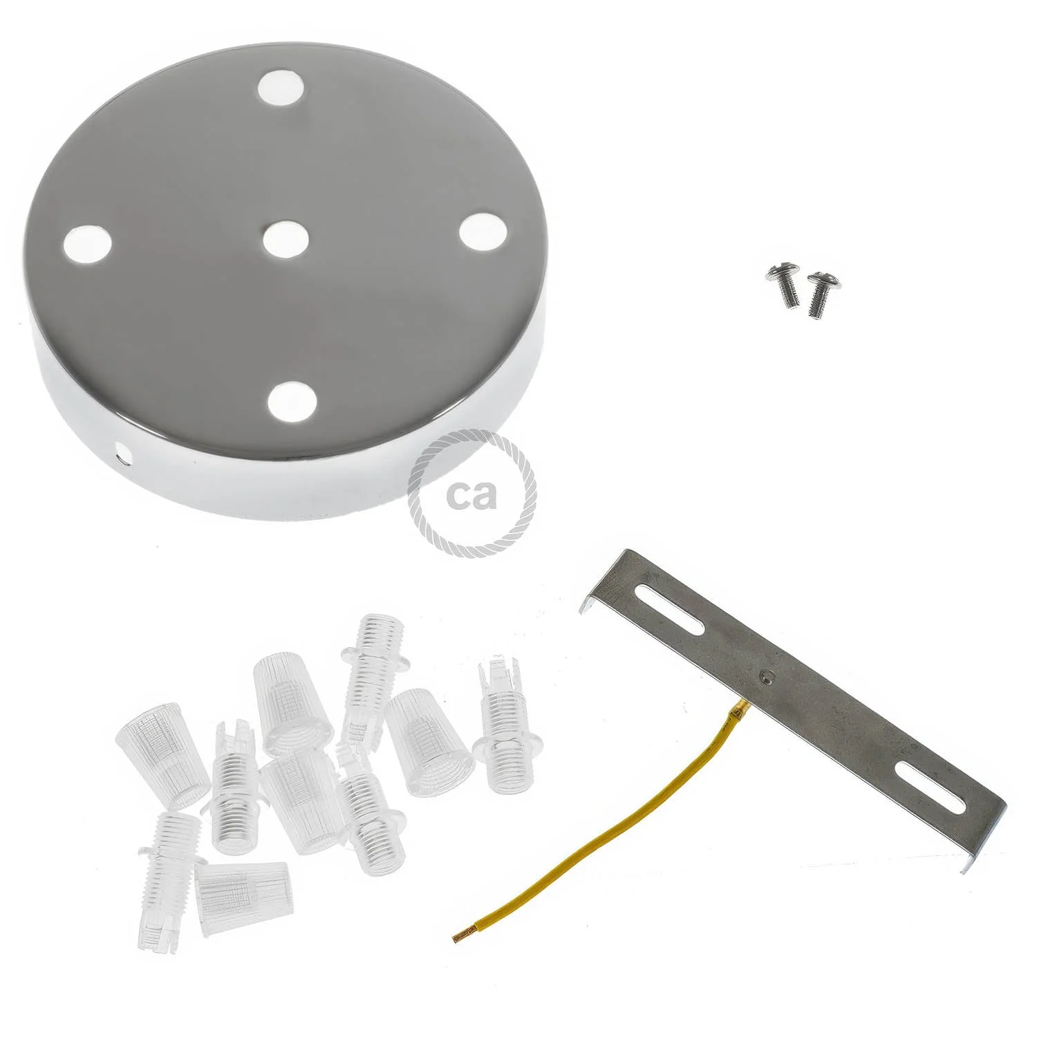 Zylindrisches Metall-Baldachin-Kit mit 5 Löchern - Chrom - Image 3