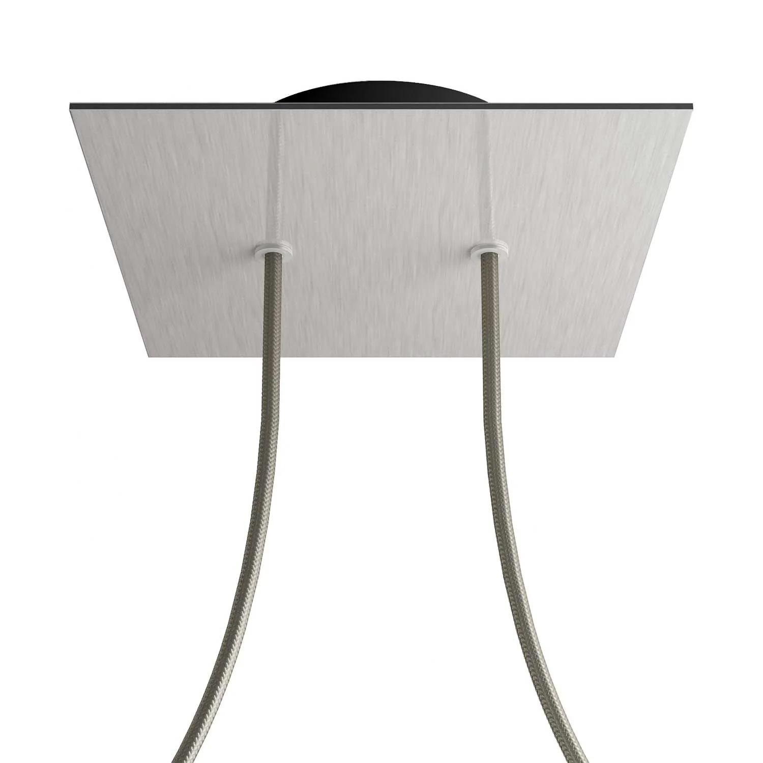 Lampenbaldachin Rose-One quadratisch, 200 mm mit 2 Löchern und 4 seitlichen Löchern – Dibond Satin-Edelstahl - Image 8