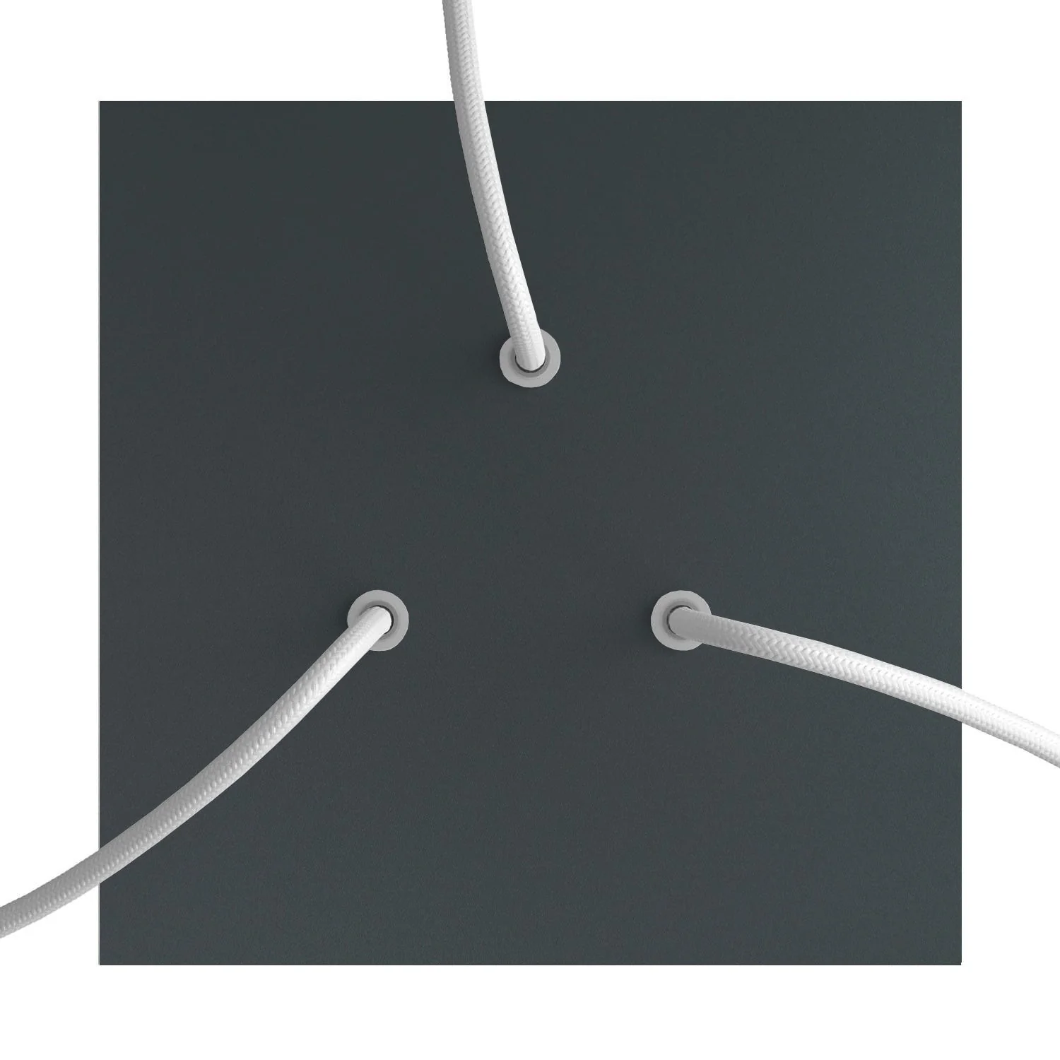 Rosone Rose-One quadratisch, 200 mm mit 3 Öffnungen und 4 seitlichen Öffnungen – Anthrazit - Image 2