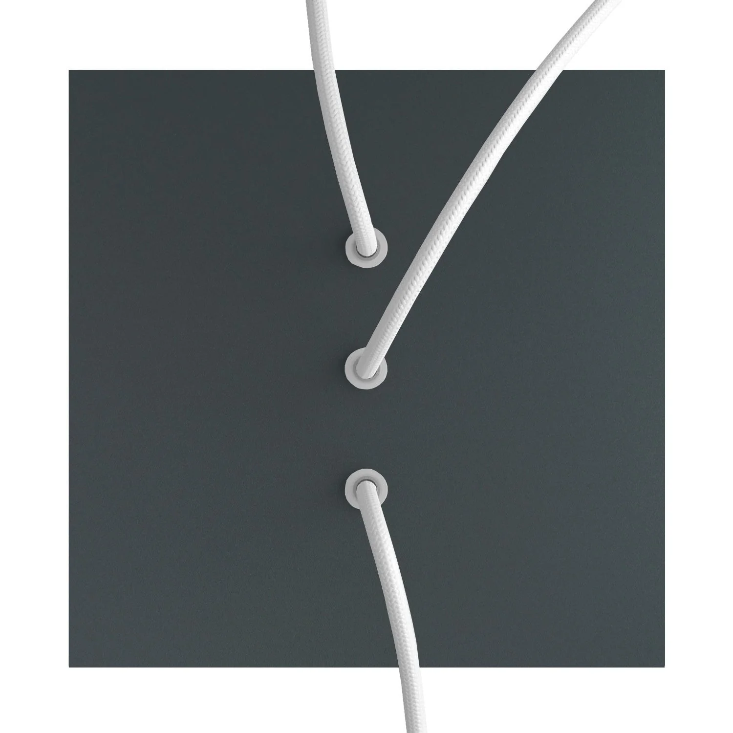Rose-One Baldachin quadratisch, 200 mm mit 3 Löchern in Linie und 4 seitlichen Löchern – Anthrazit - Image 2
