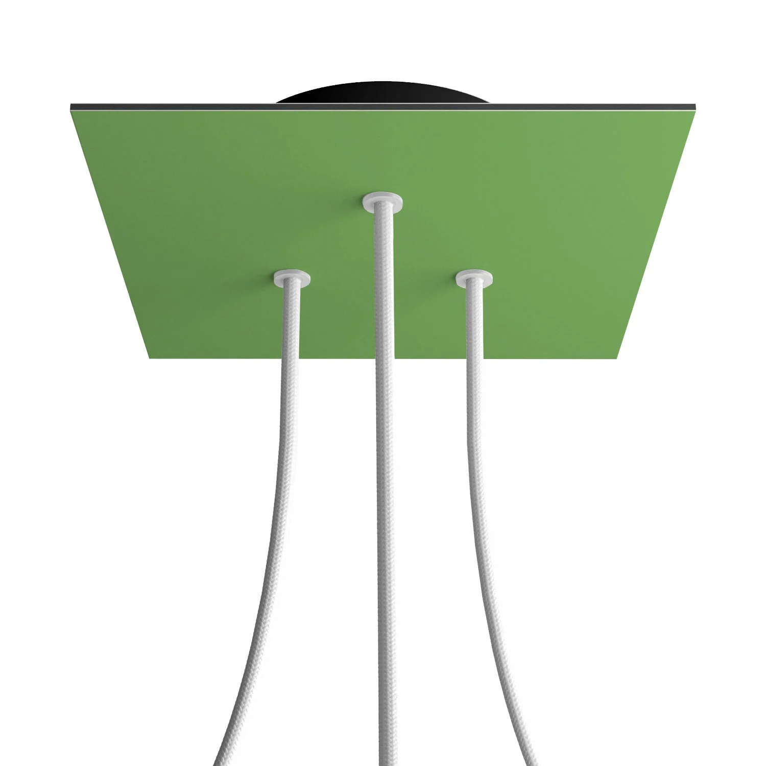 Lampenbaldachin Rose-One quadratisch, 200 mm mit 3 Löchern und 4 seitlichen Löchern – Wiesen-Grün - Image 8