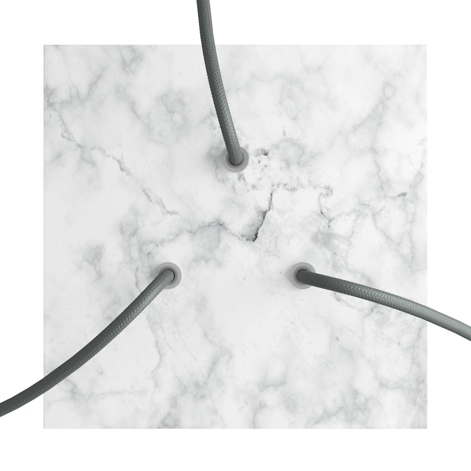 Rose-One quadratischer Baldachin, 200 mm mit 3 Löchern und 4 seitlichen Löchern - Carrara-Marmor - Image 2