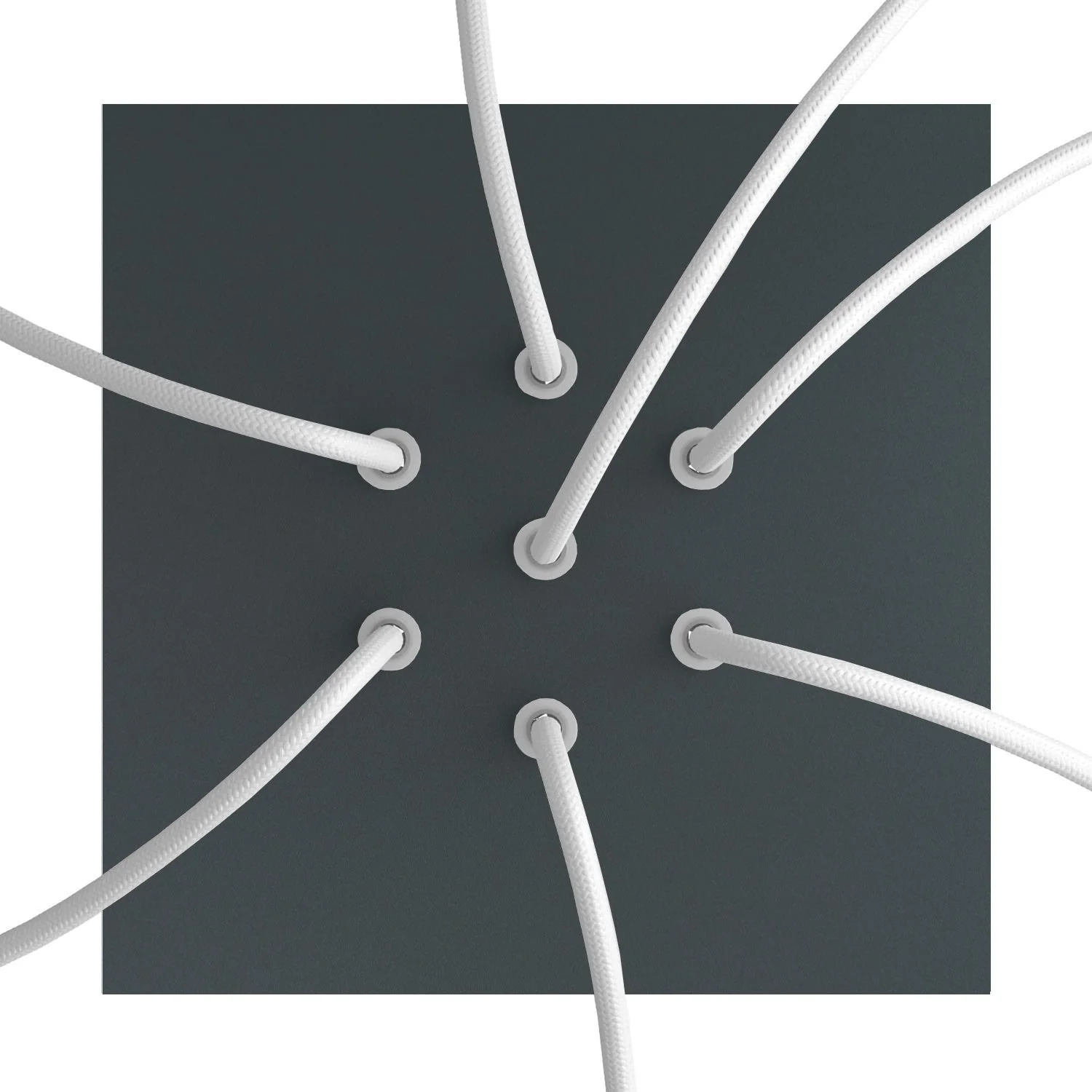 Quadratischer Rose-One-Baldachin, 200 mm mit 7 Löchern und 4 seitlichen Löchern – Anthrazit - Image 2
