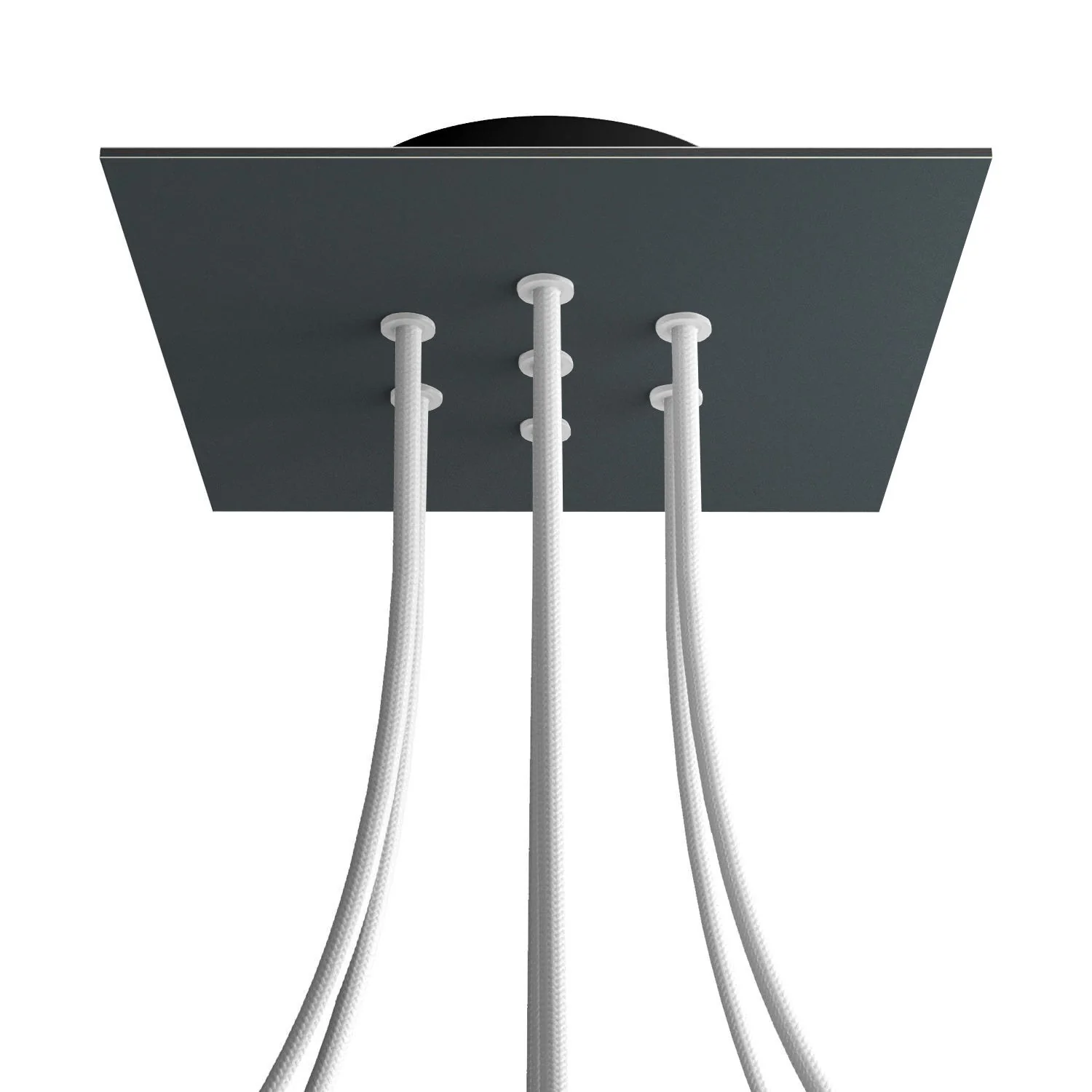 Quadratischer Rose-One-Baldachin, 200 mm mit 7 Löchern und 4 seitlichen Löchern – Anthrazit - Image 8