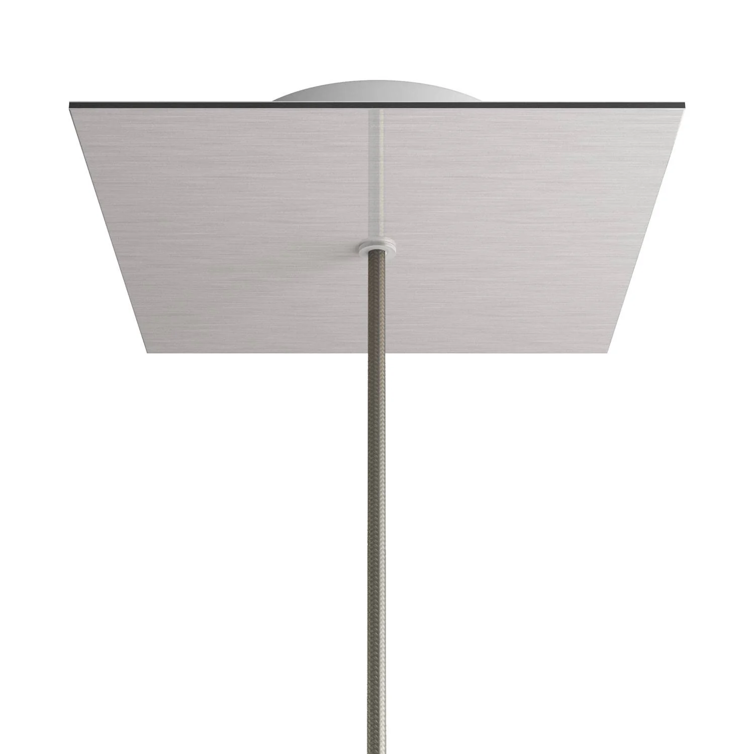 Quadratischer Rose-One-Baldachin, 200 mm mit 1 Loch und 4 seitlichen Bohrungen – Dibond Satin-Stahl