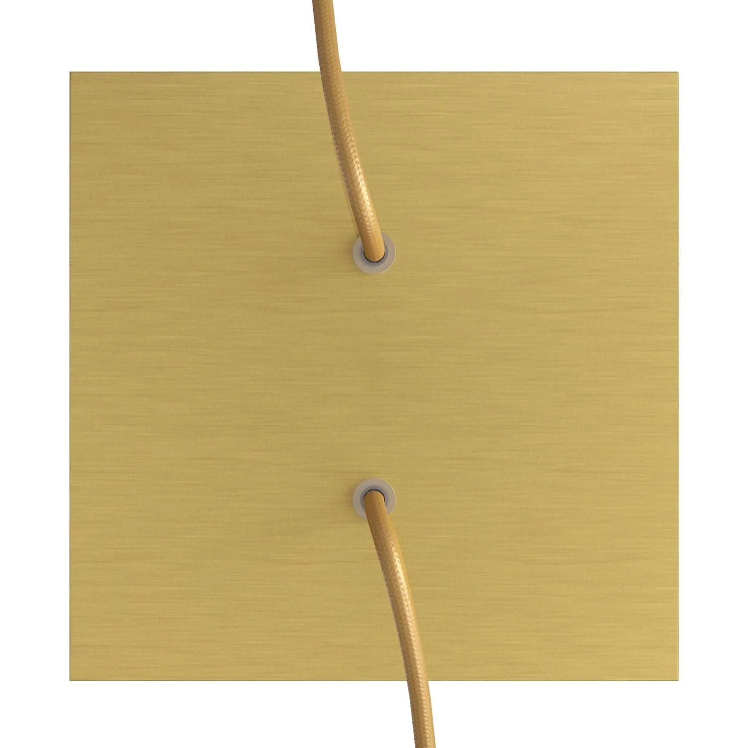 Baldachin Rose-One quadratisch, 200 mm mit 2 Löchern und 4 seitlichen Löchern – Dibond Satiniertes Messing - Image 2