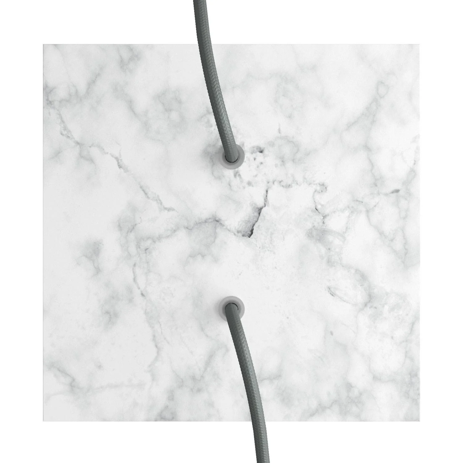 Rosette Rose-One Quadrat, 200 mm mit 2 Löchern und 4 seitlichen Löchern – Carrara-Marmor - Image 2